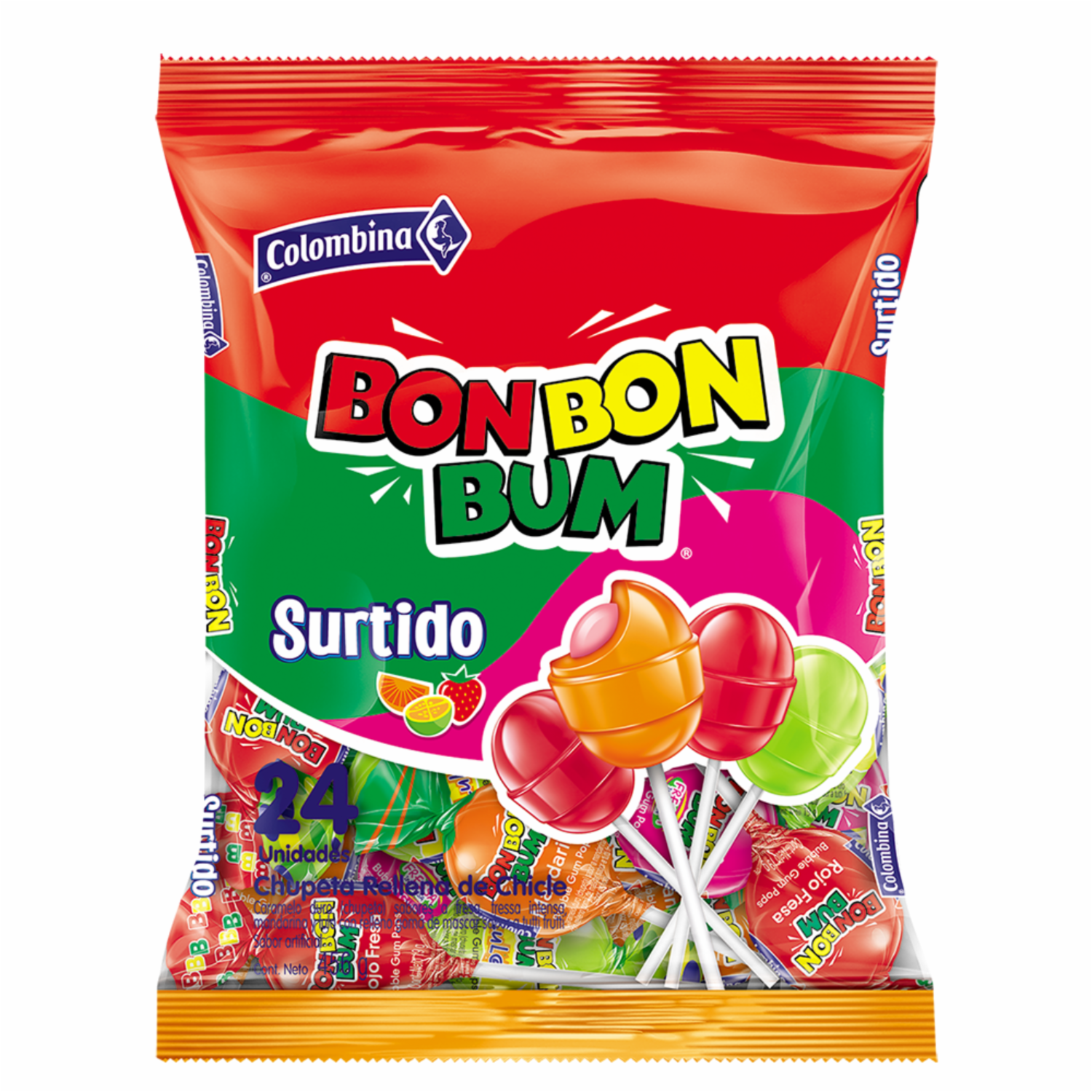 Chupetes Sabores Surtidos BON BON BUM 456 G