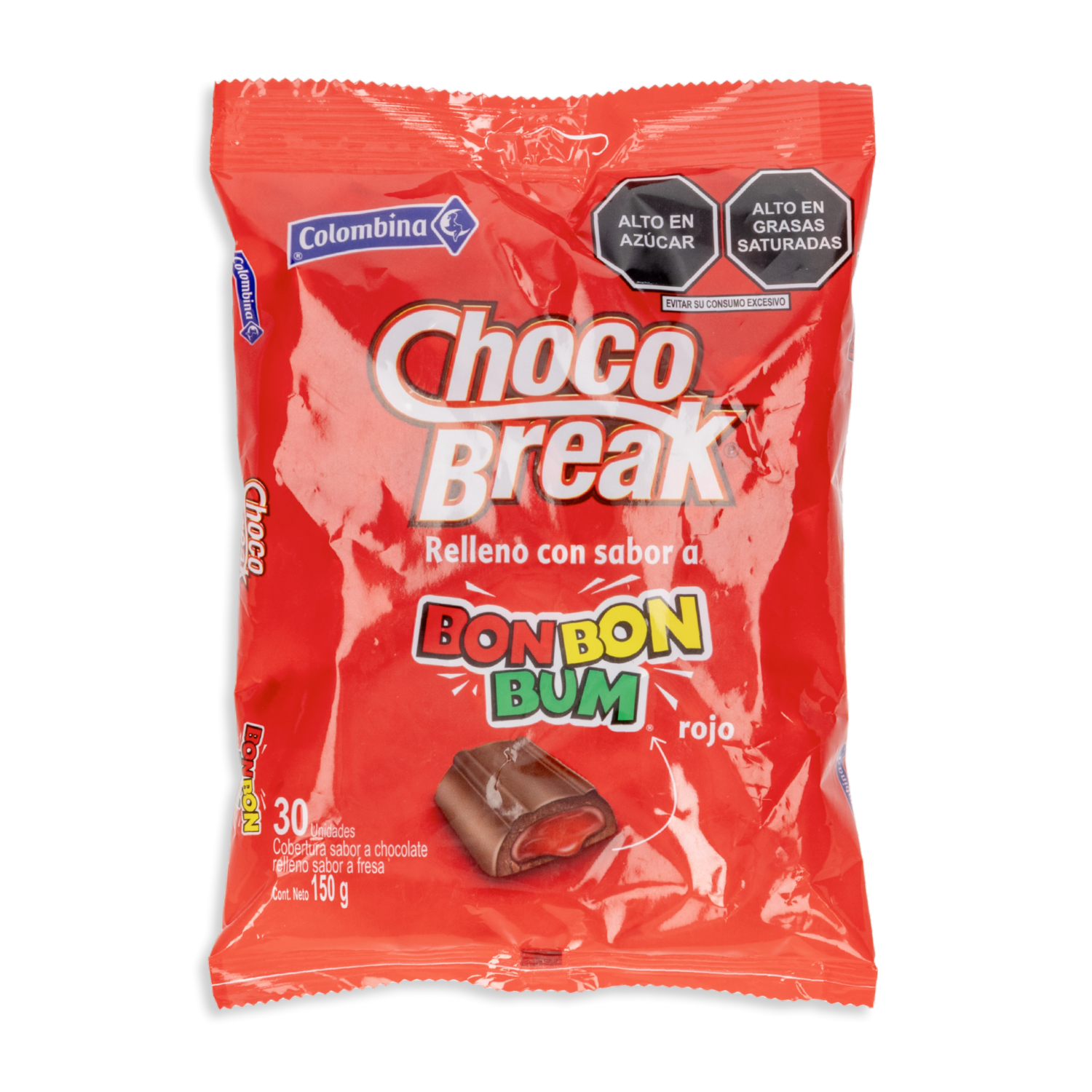 Chocolate Rellen0s Con Sabor A Fresa CHOCO BREAK 150 G
