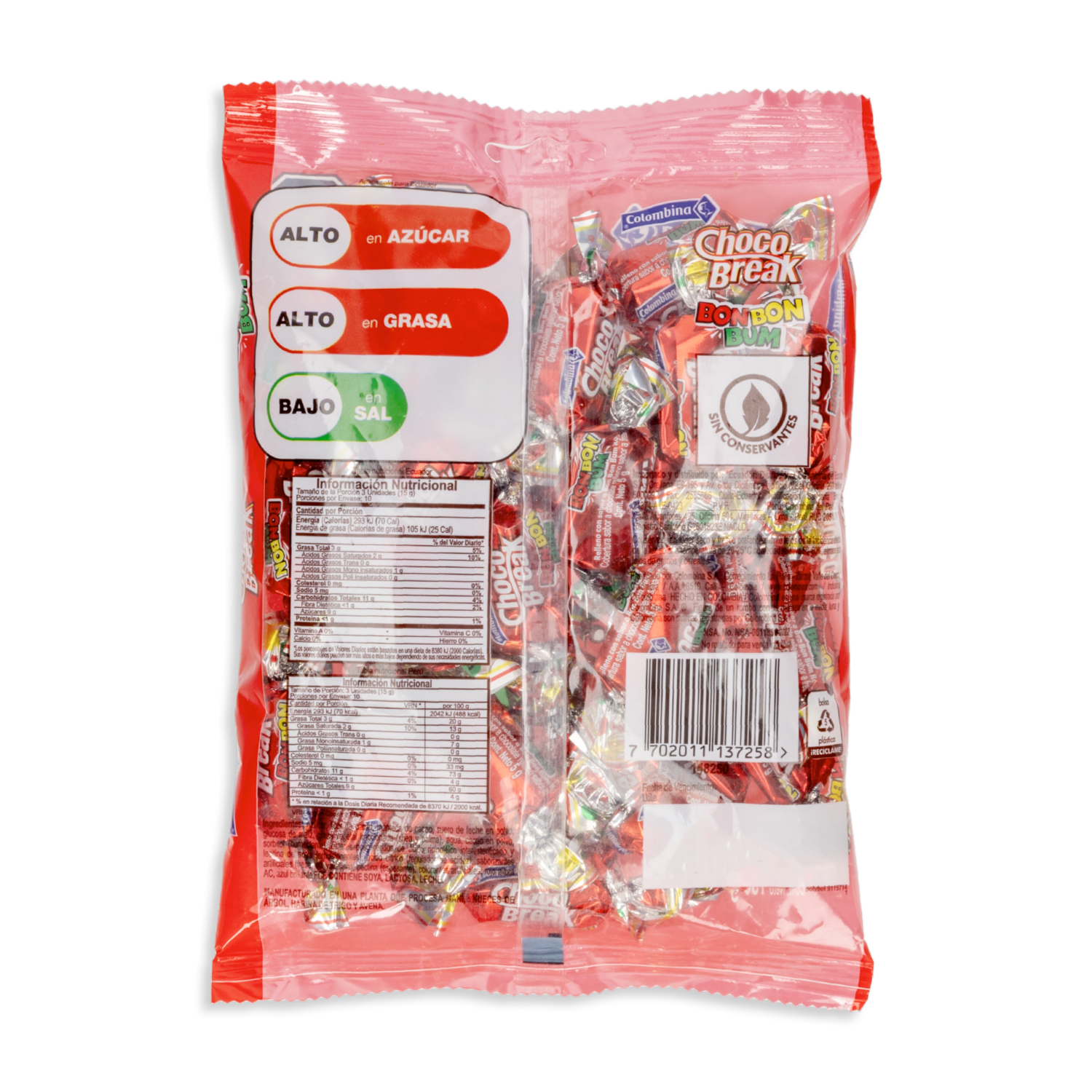 Chocolate Rellen0s Con Sabor A Fresa CHOCO BREAK 150 G