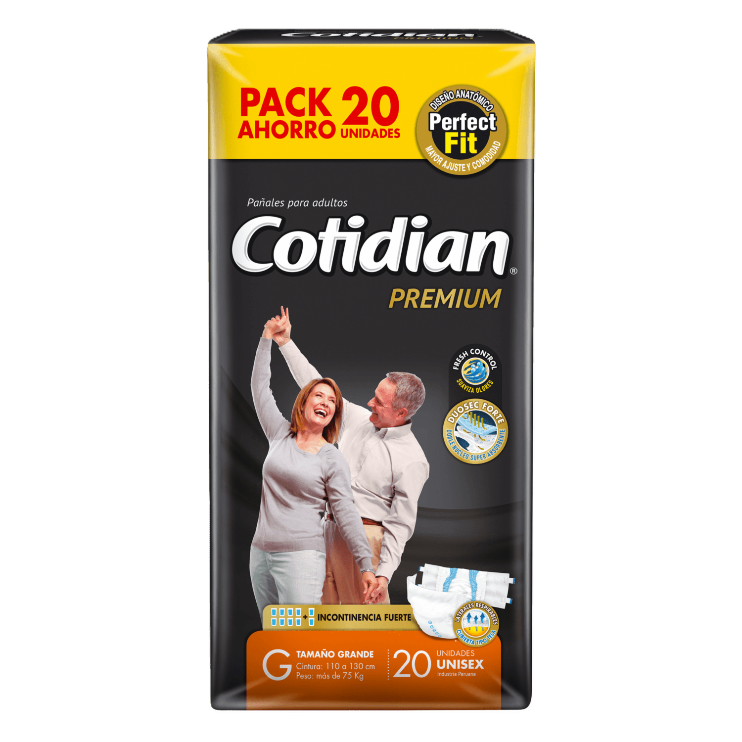 Pañal Desechable Premium Grande COTIDIAN X 20 Uds