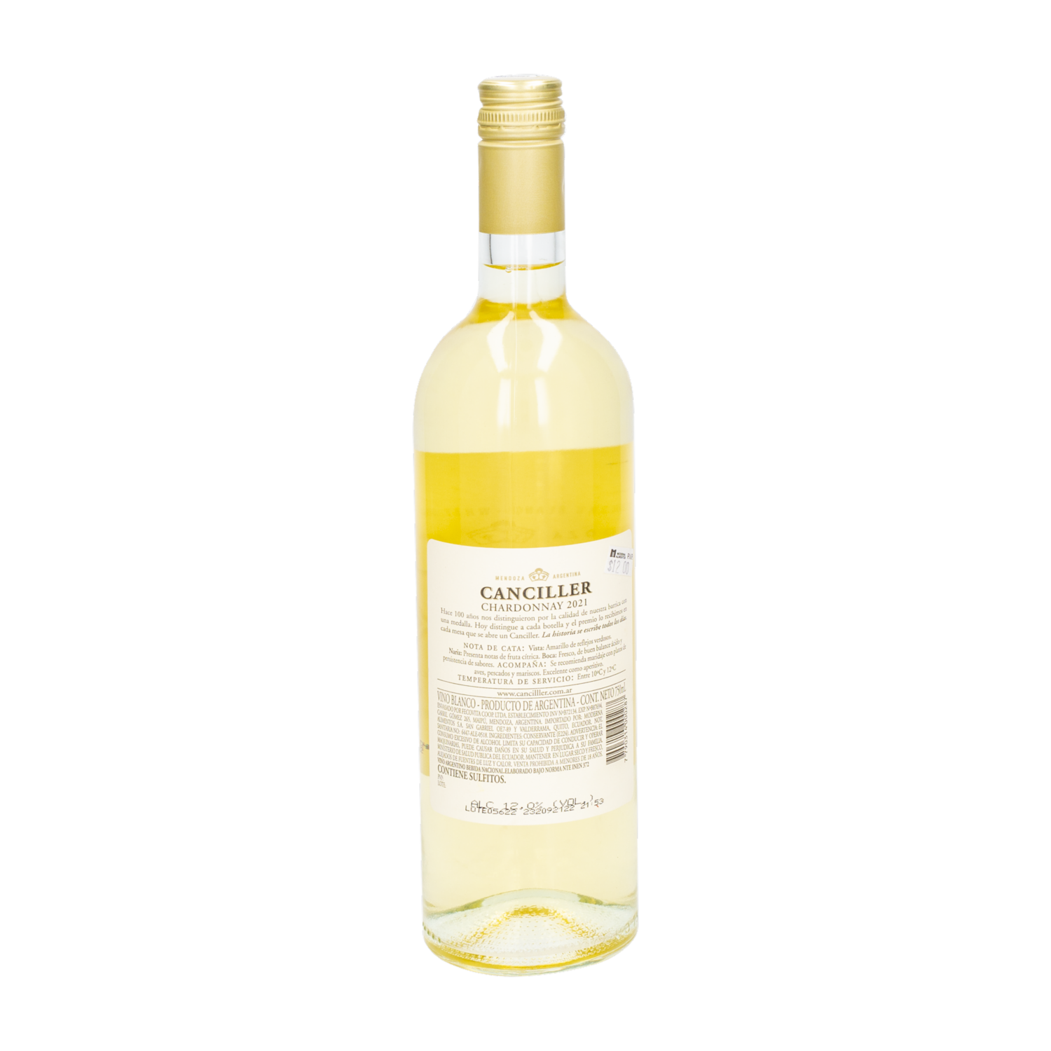 Vino Blanco Chardonnay CANCILLER 750 Ml