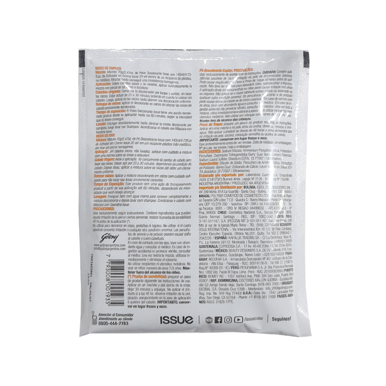 Polvo Decolorante Para Cabello Sin Fragancia ISSUE 70 G