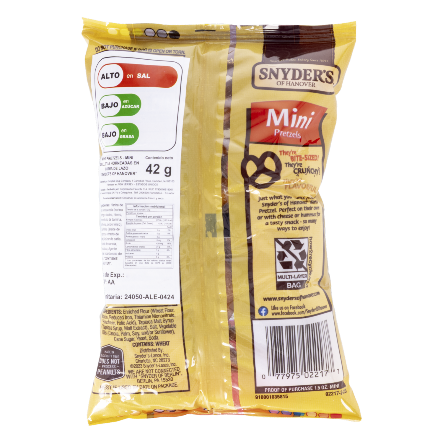 Galletas Mini Pretzel SNYDER’S 42.50 G