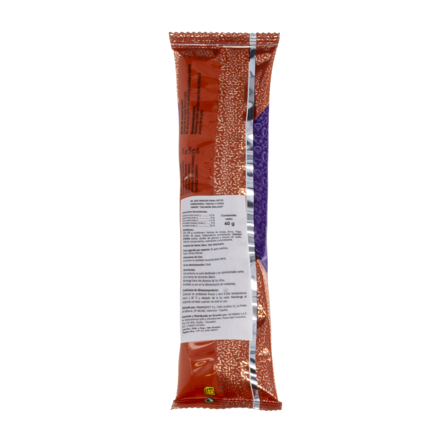 Snack Para Gatos Salmon Grillado Tiritas DR. ZOO 40 G