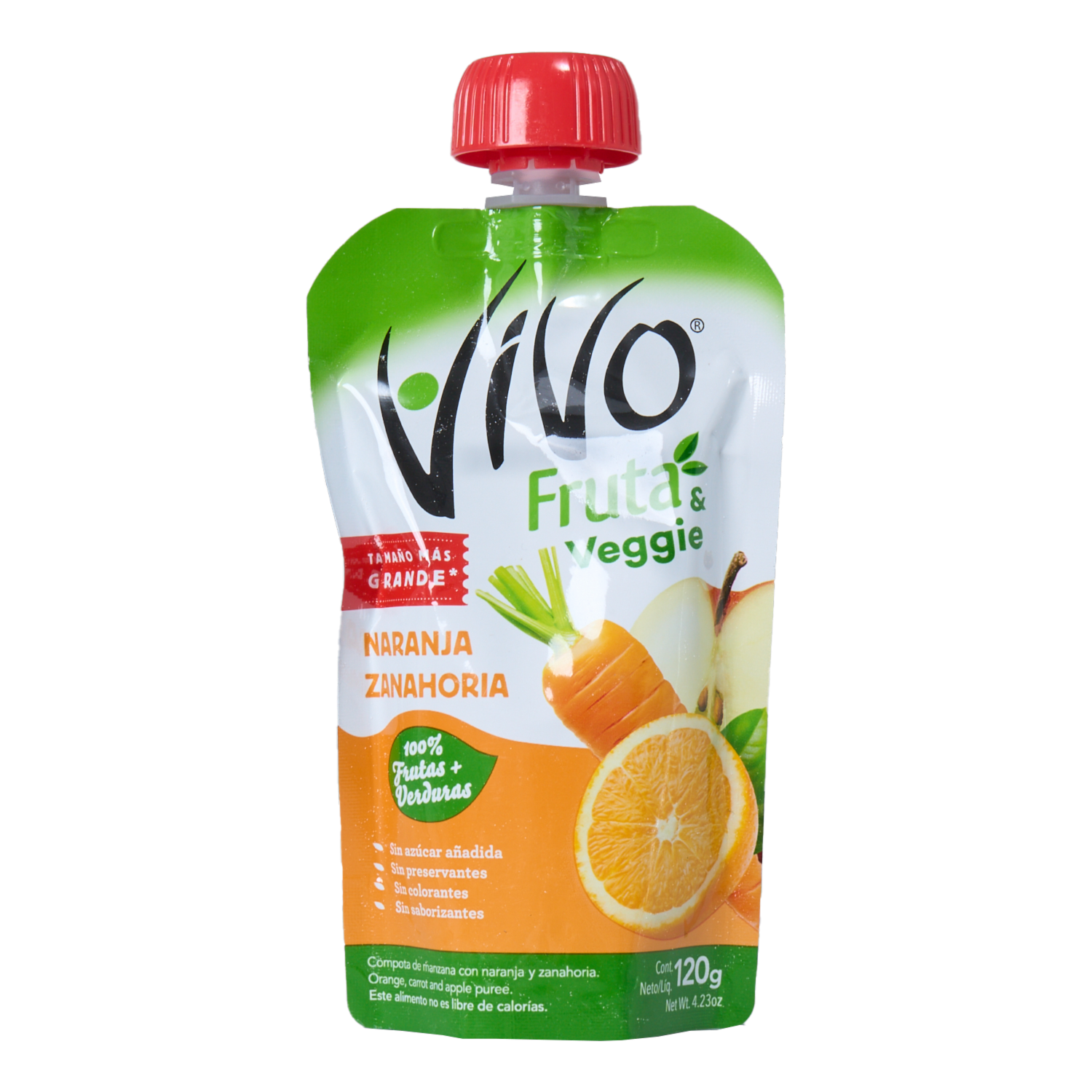 Compota Pure De Manzana Naranja Y Zanahoria VIVO 120 g