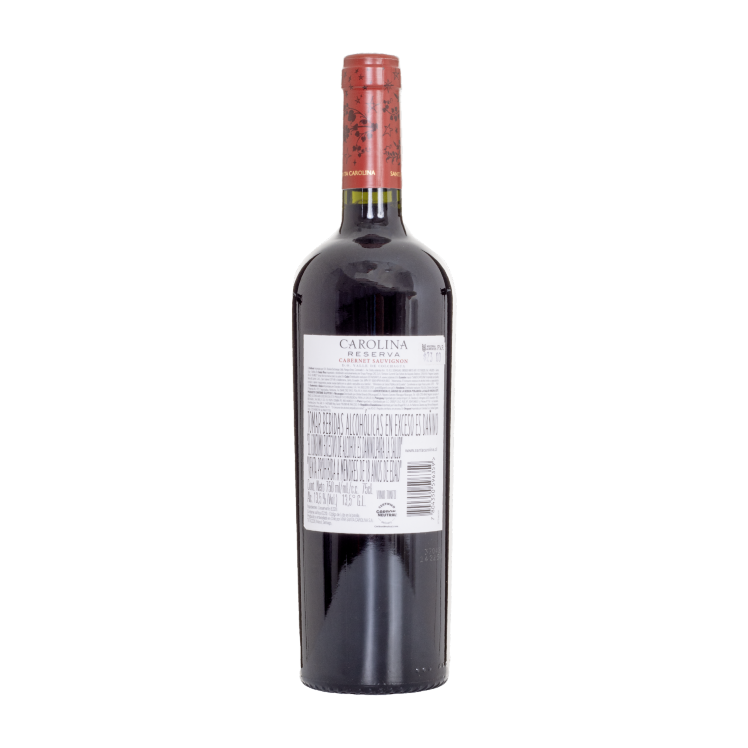 Vino Tinto Reserva Cabernet Sauvignon SANTA CAROLINA 750 ML