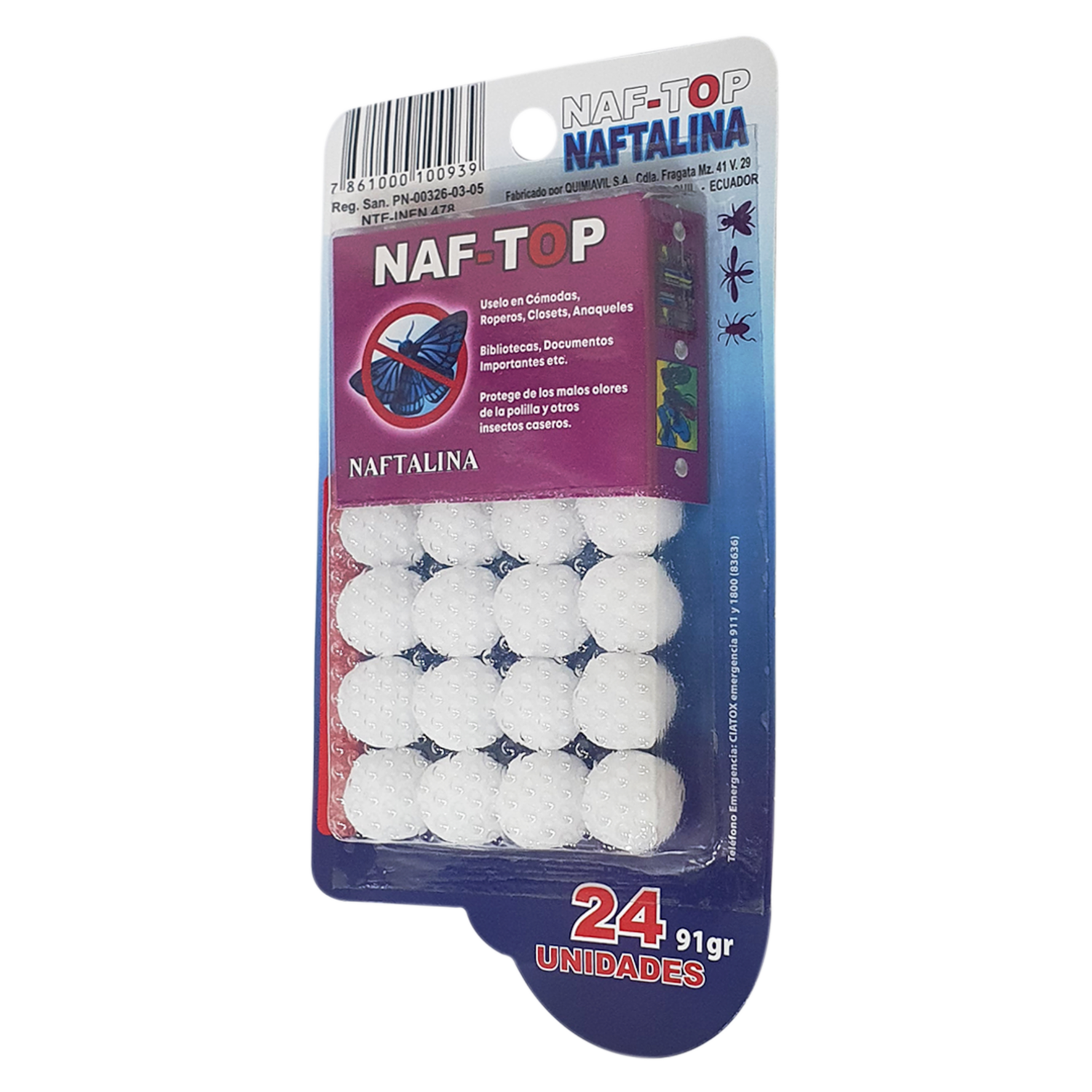 Naftalina Triple Acción NAF TOP 24 Uds 91 G