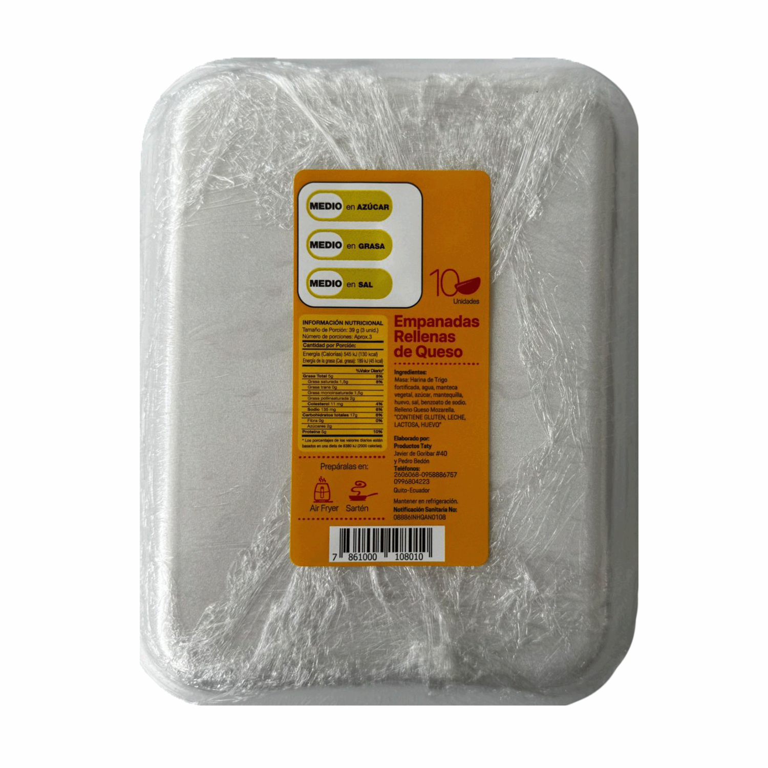 Empanadas Rellenas De Queso Mozarrella Listas Para Freir TATY X 10 Uds 130 G