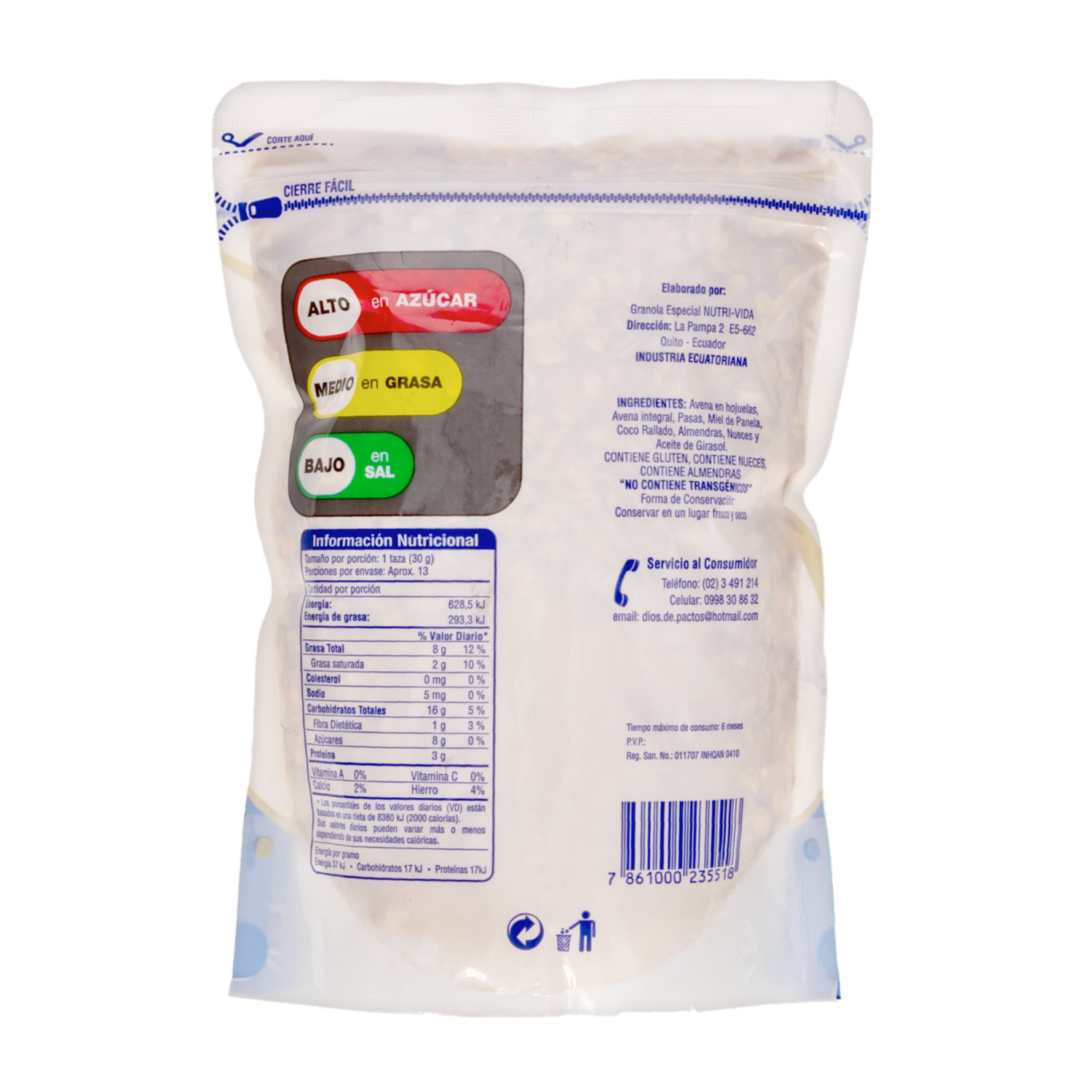 Granola Crocante NUTRI-VIDA 400 g
