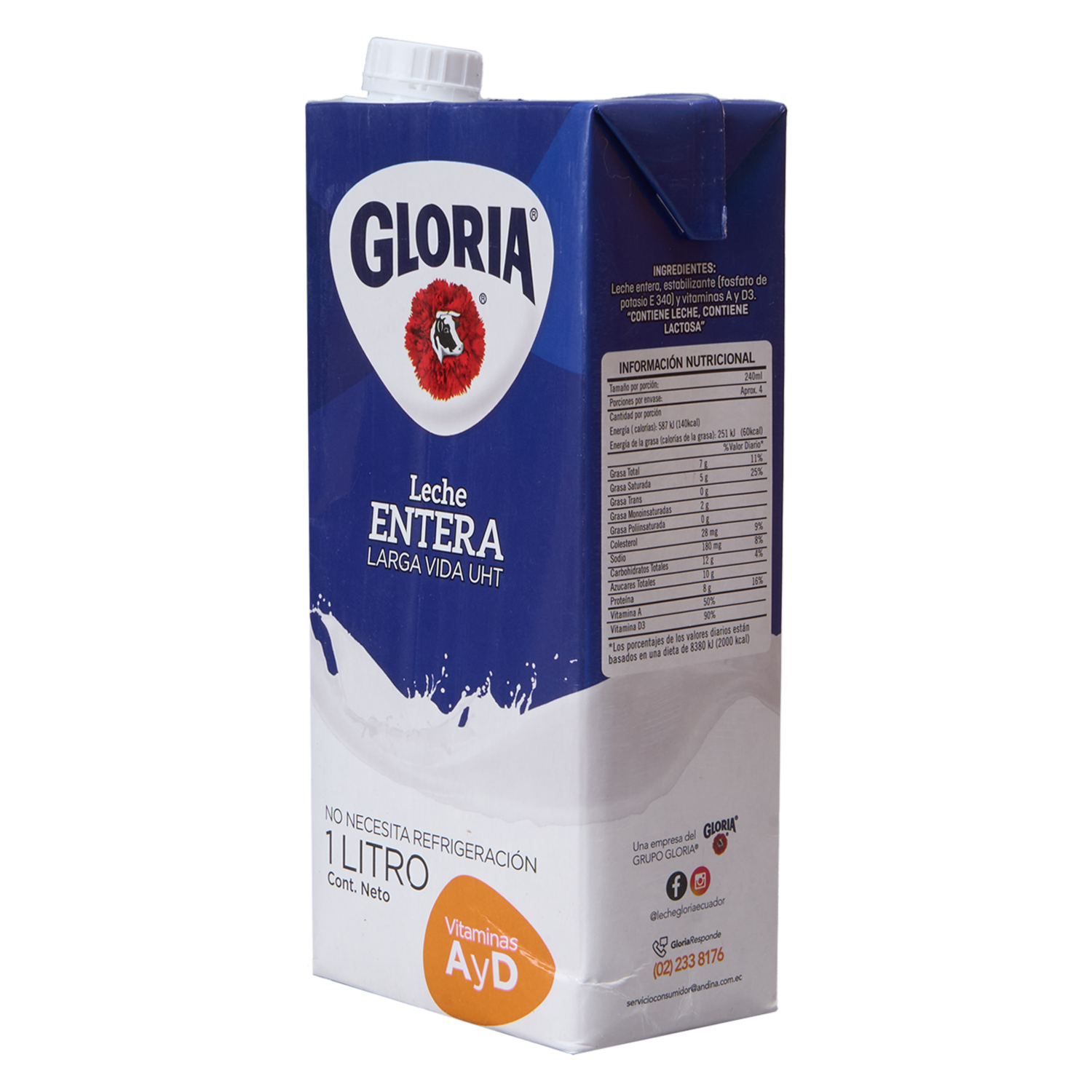 Leche Entera Tetra GLORIA 1000 Ml