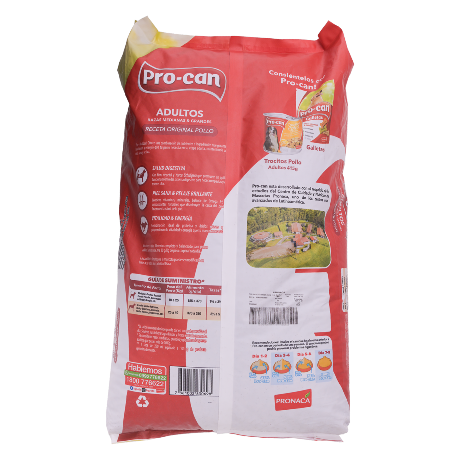 Alimento Para Perros Adultos Razas Medianas y Grandes Sabor Original PRO-CAN 15 Kg