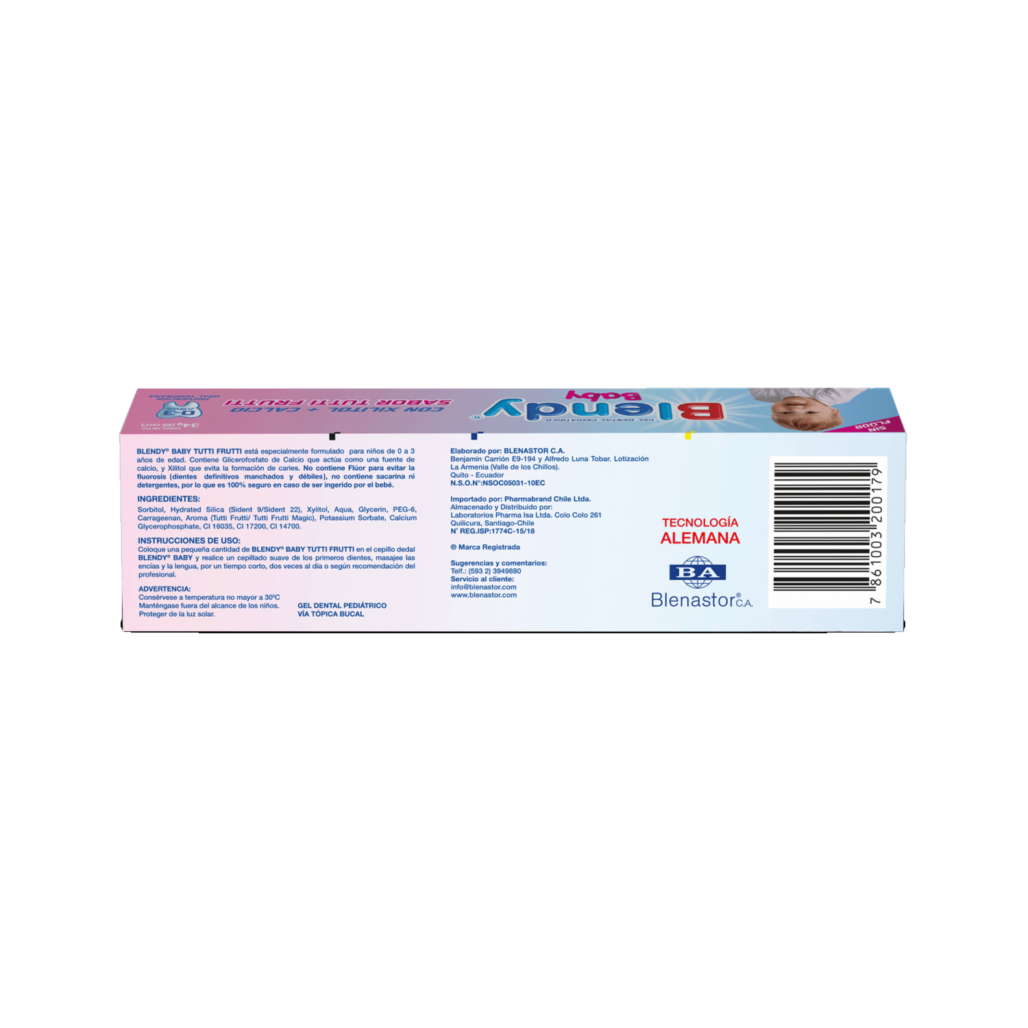 Pasta Dental Infantil Baby Pediátrico BLENDY 34 G