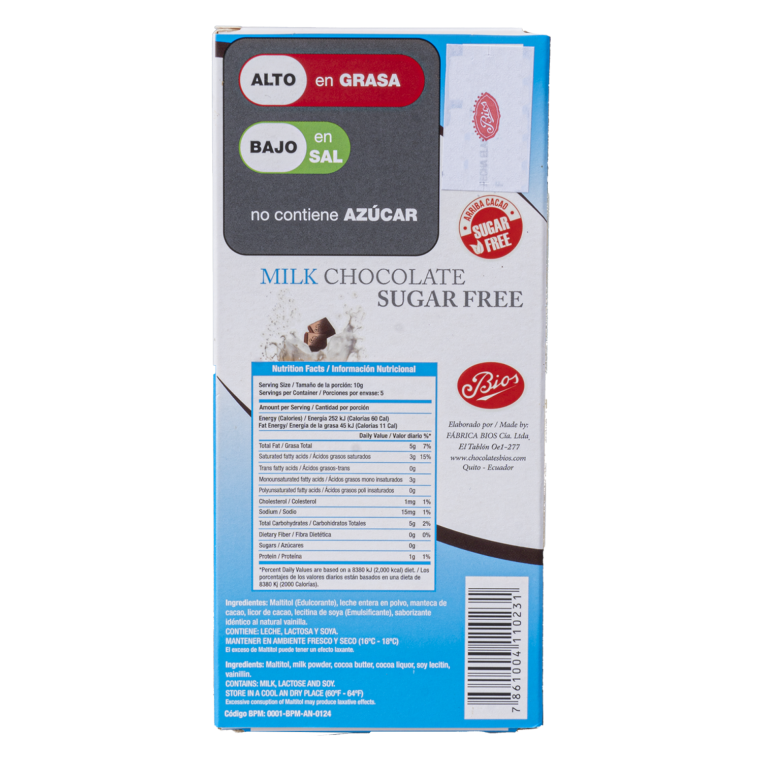 Chocolate Sin Azúcar BIOS 50  G