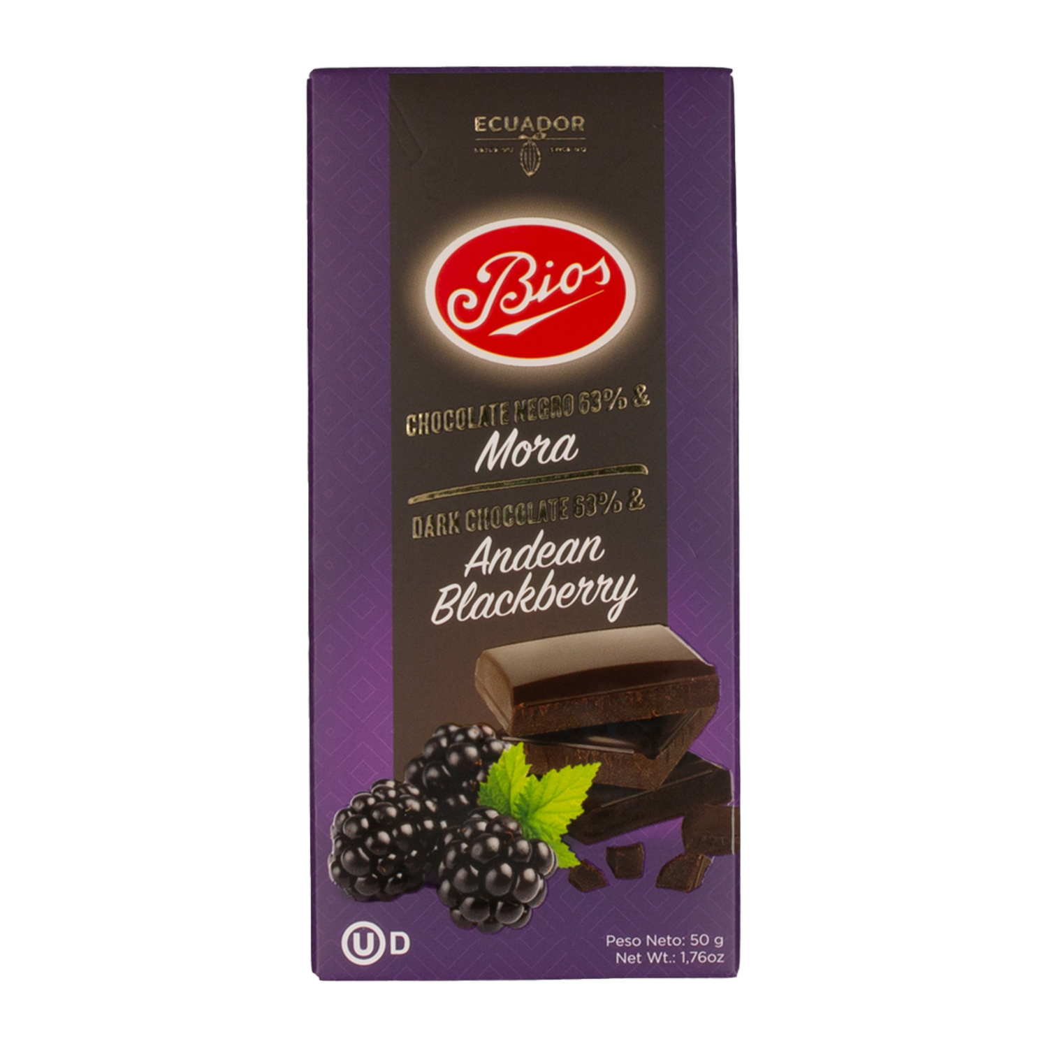 Chocolate Negro Mora Andina BIOS 50 G