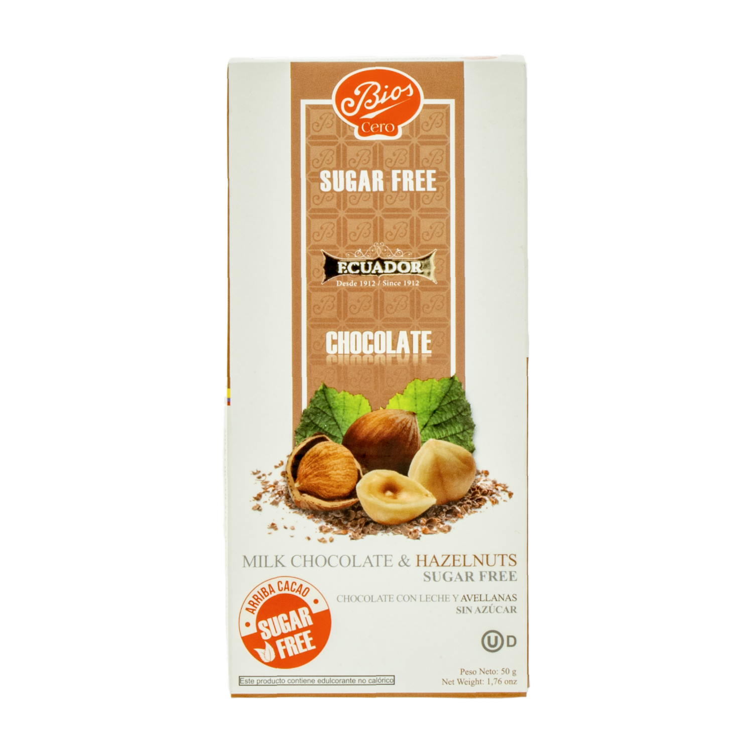 Chocolate Con Avellanas Sin Azúcar BIOS 50 G