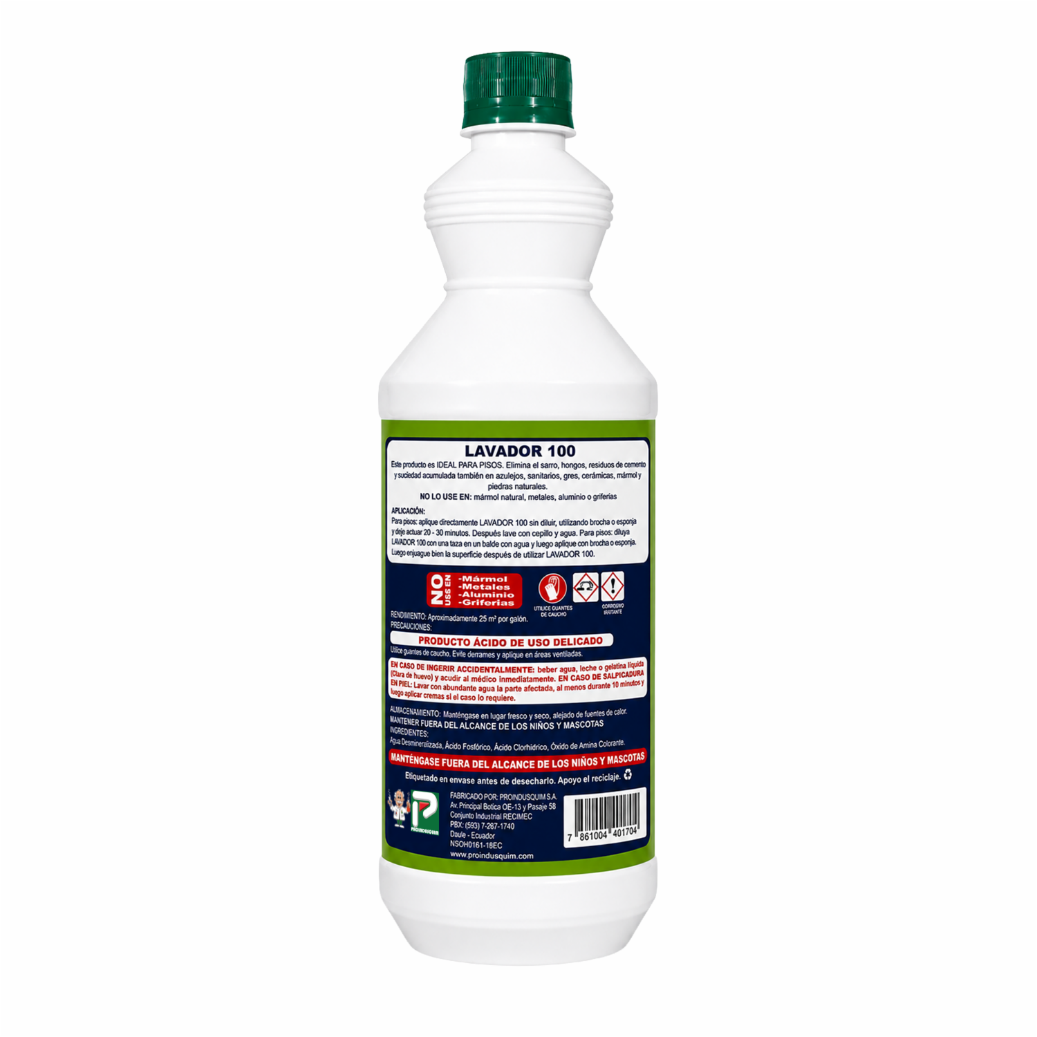 Lavador Ácido Muriático Concentrado Eliminador De Sarro LAVADOR 100 1000 Ml