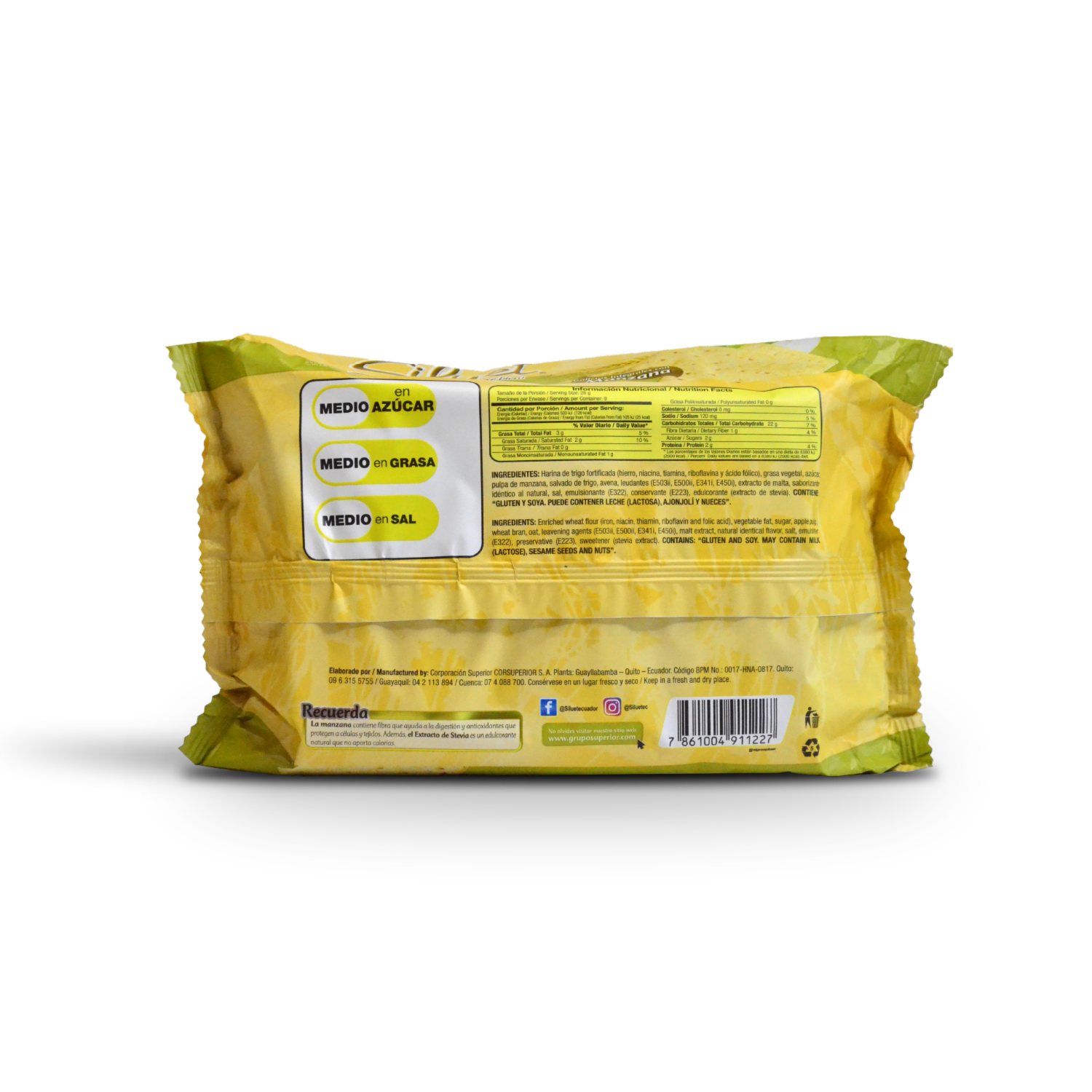 Galletas Integrales De Manzana SILUET 252 G