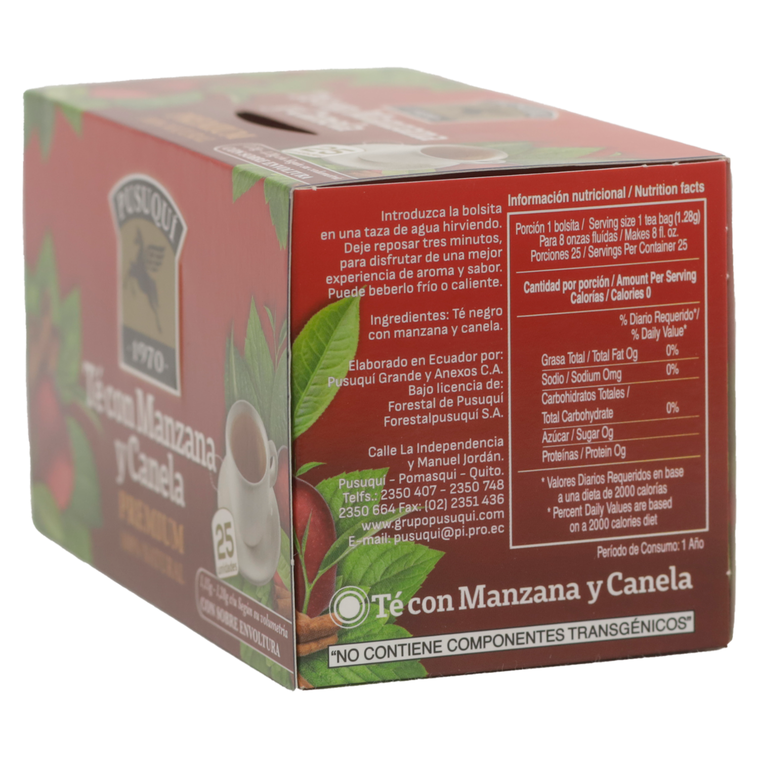Té Manzana Y Canela PUSUQUI 25 X 1.28 G