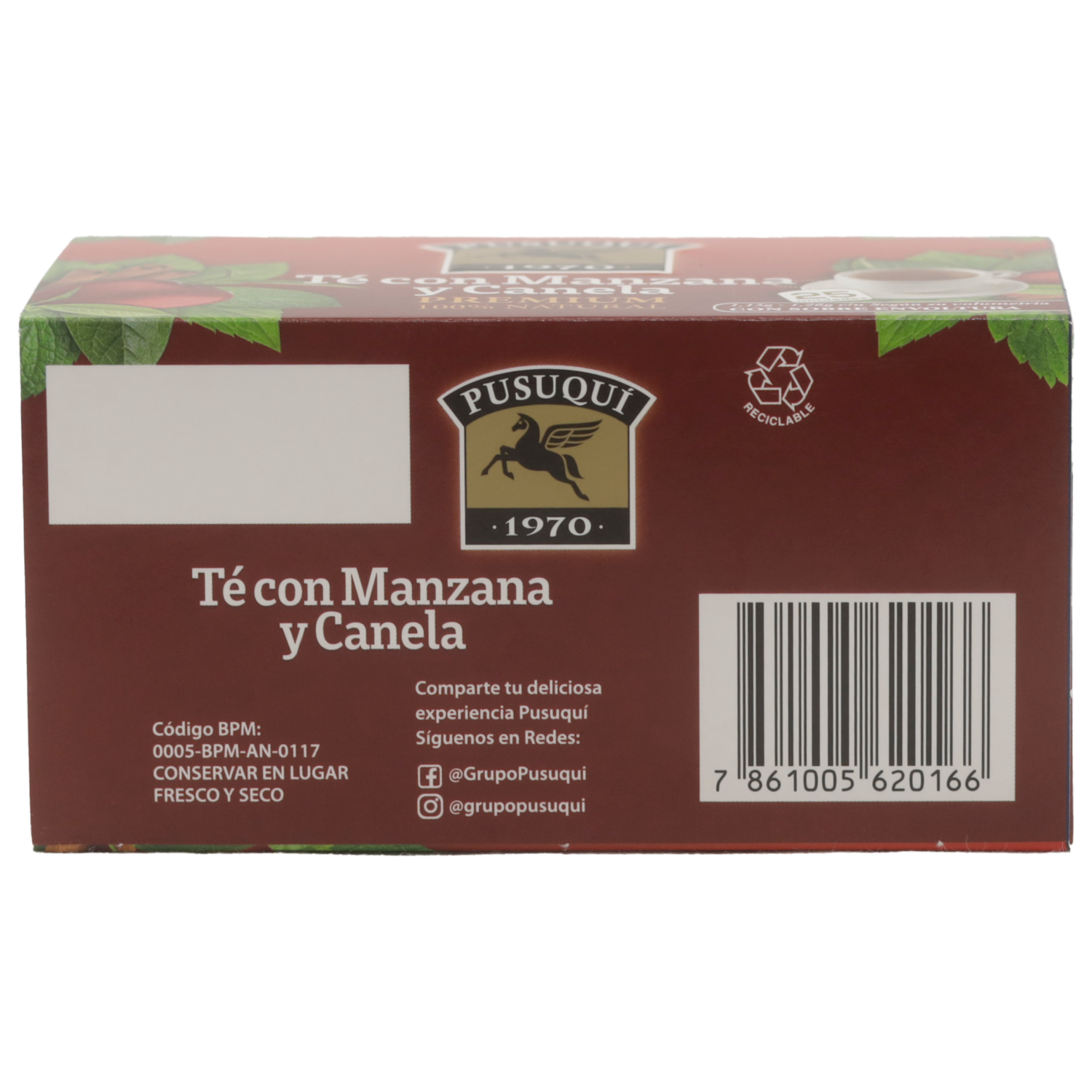 Té Manzana Y Canela PUSUQUI 25 X 1.28 G