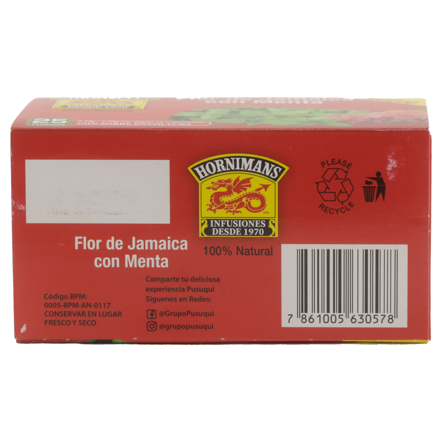 Infusión De Jamaica Con Menta HORNIMANS 25 x 1.28 G