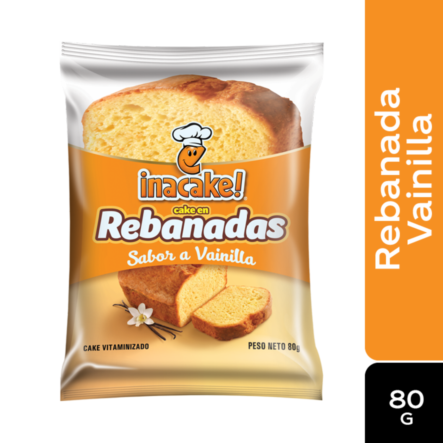 Cake En Rebanadas Sabor A Vainilla INACAKE! 80 G