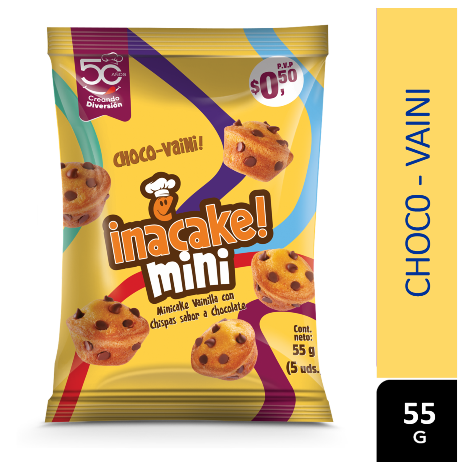 Minicake De Vainilla Con Chispas De Chocolate INACAKE! 55 G