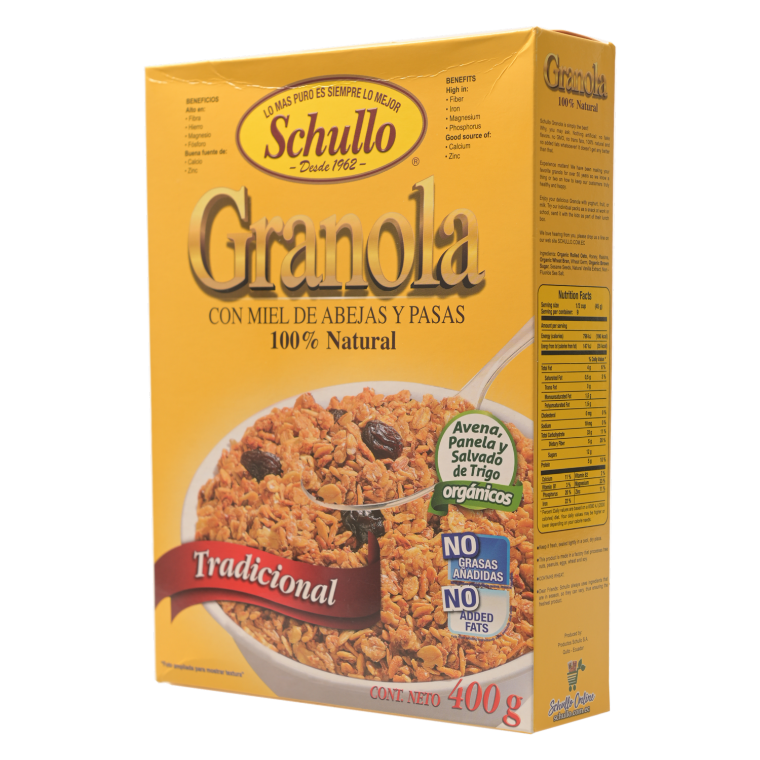 Granola Orgánica Tradicional SCHULLO 400 G