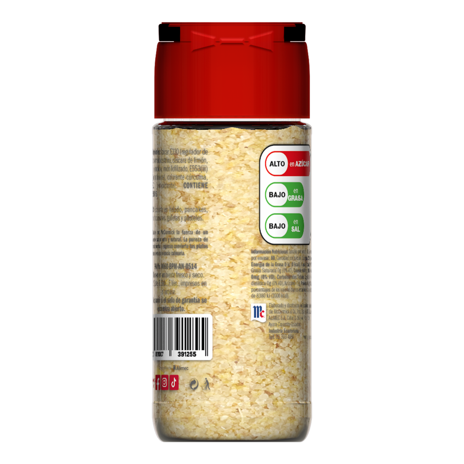 Sazonador Dulce Lemon Ginger Sugar MCCORMICK 100 G