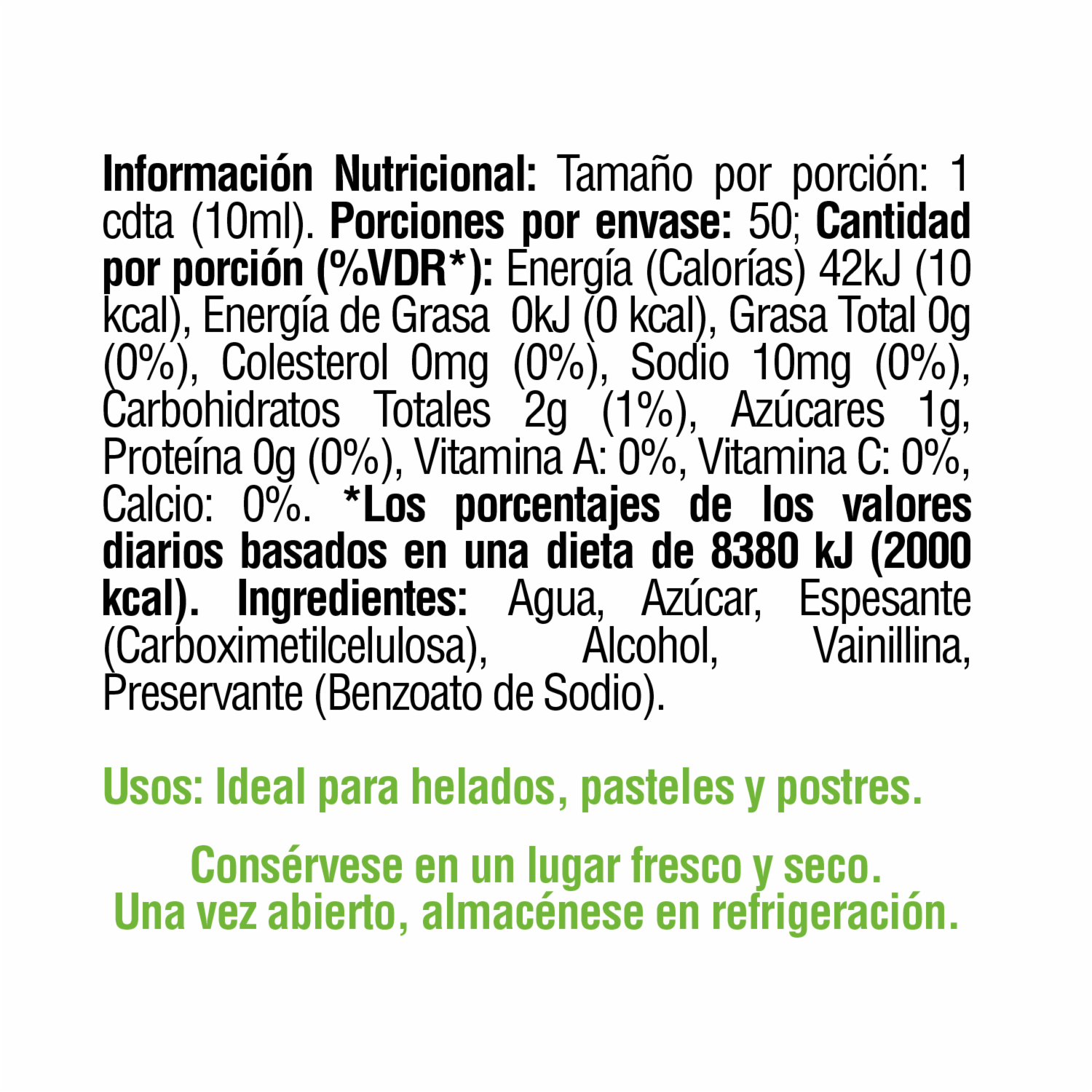 Esencia De Vainilla Líquida EL SABOR 500 Ml