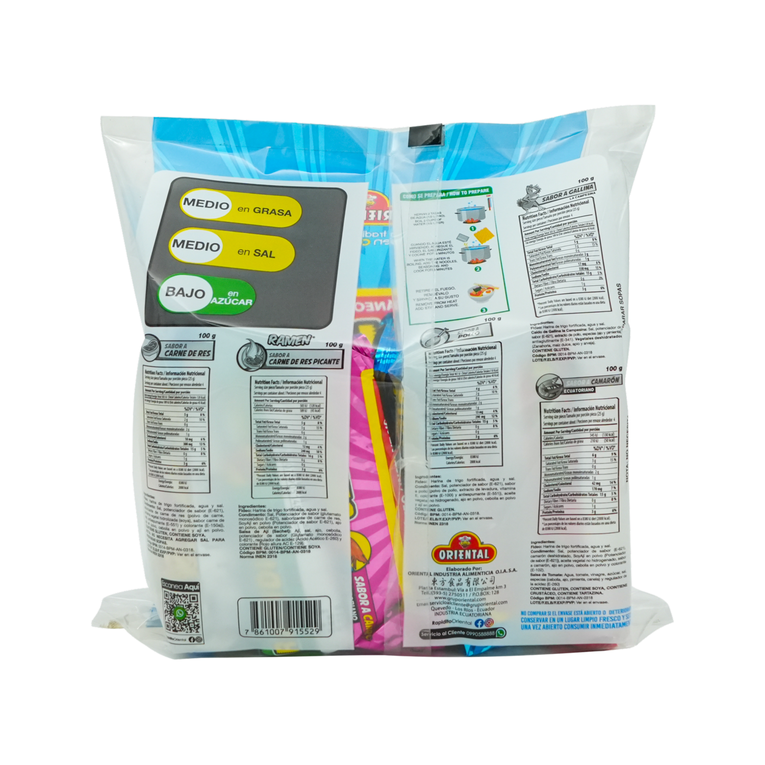 Fideo Instantáneos Rapidito Mix ORIENTAL 500 G