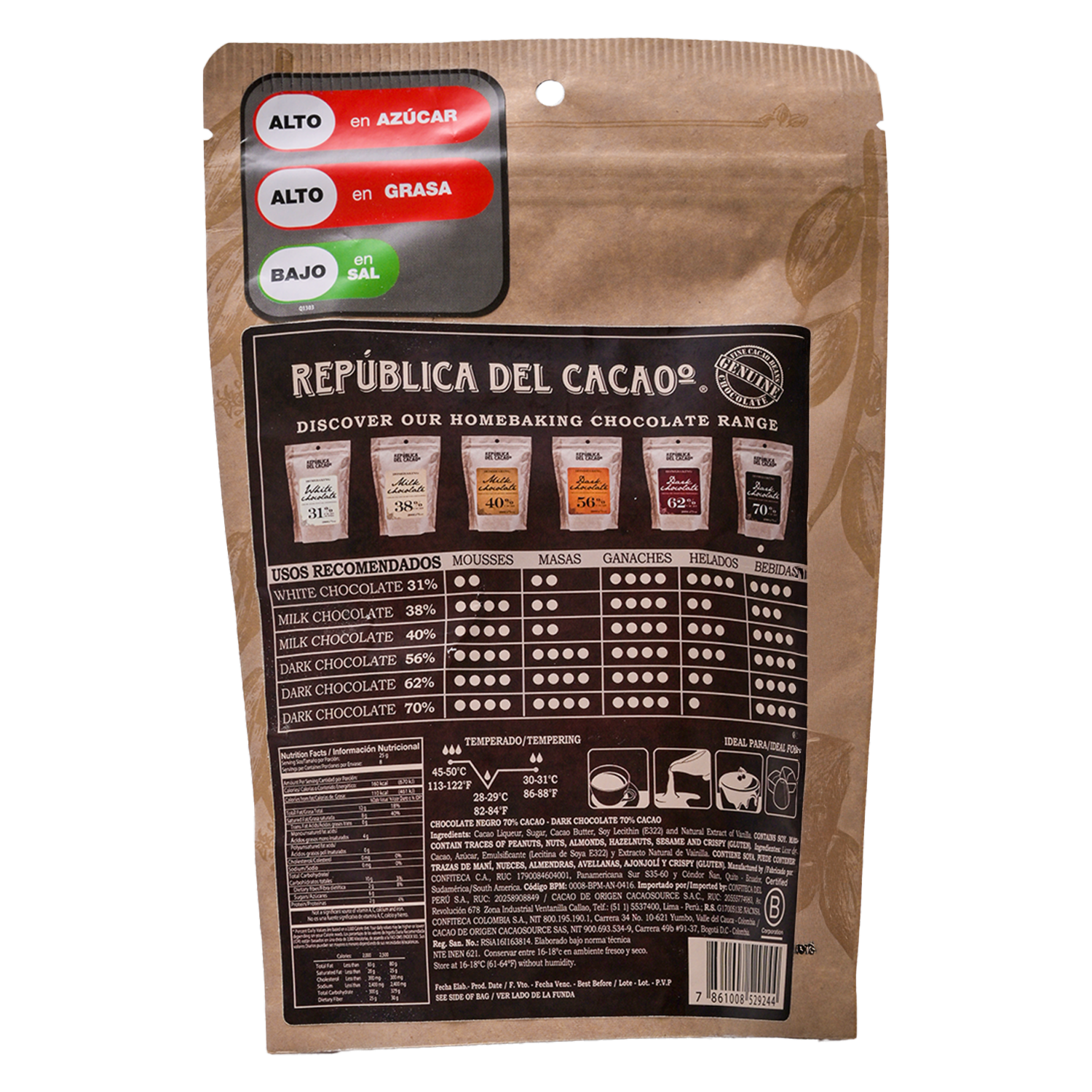 Chocolate Dark 0,7 Repostería REPUBLICA DEL CACAO 200 g
