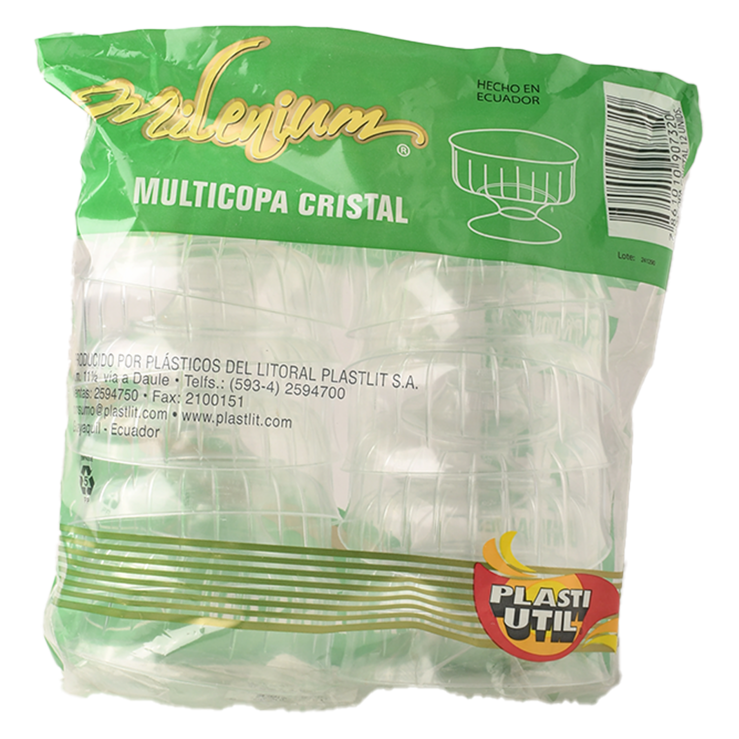 Multicopa Tipo Cristal PLASTIUTIL 12 Unidades
