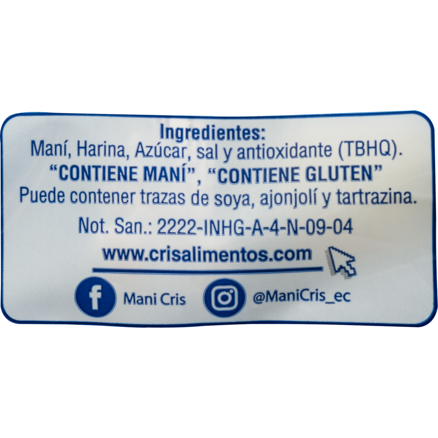 Maní Empaquetado MANÍ CRIS 336 G