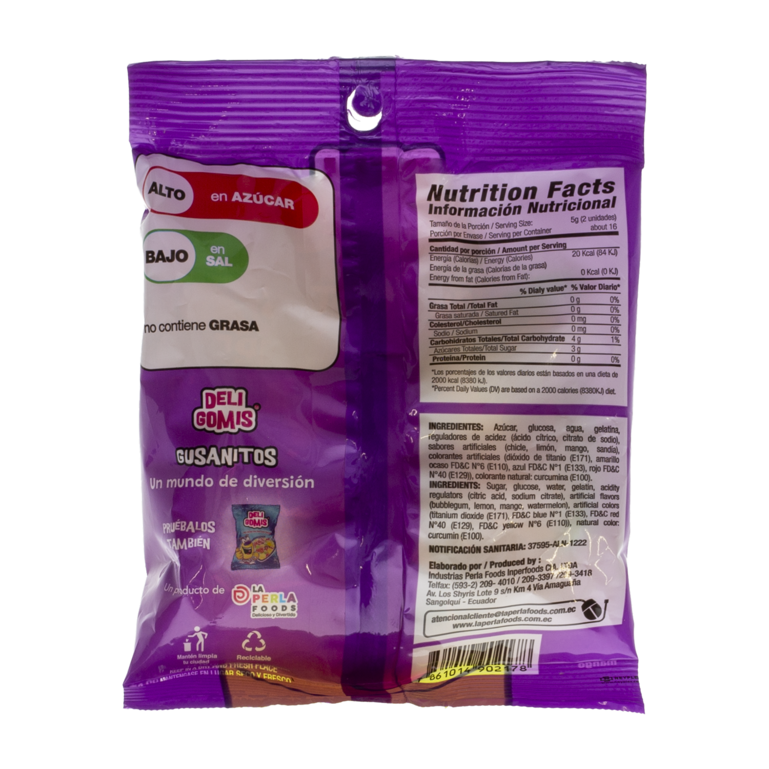 Gomitas Gusanos Ácidos DELIGOMIS 80 G