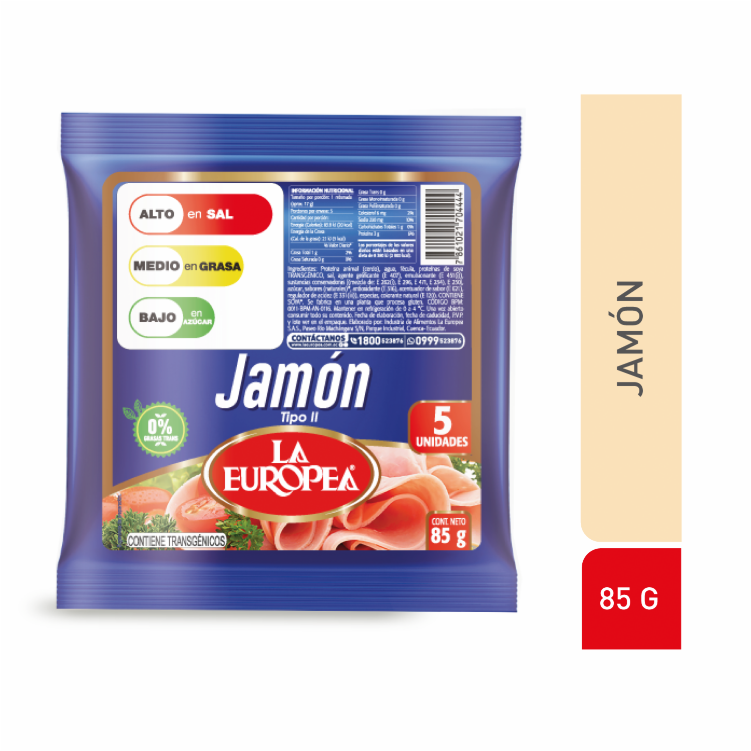 Jamón Tipo I LA EUROPEA 85 G