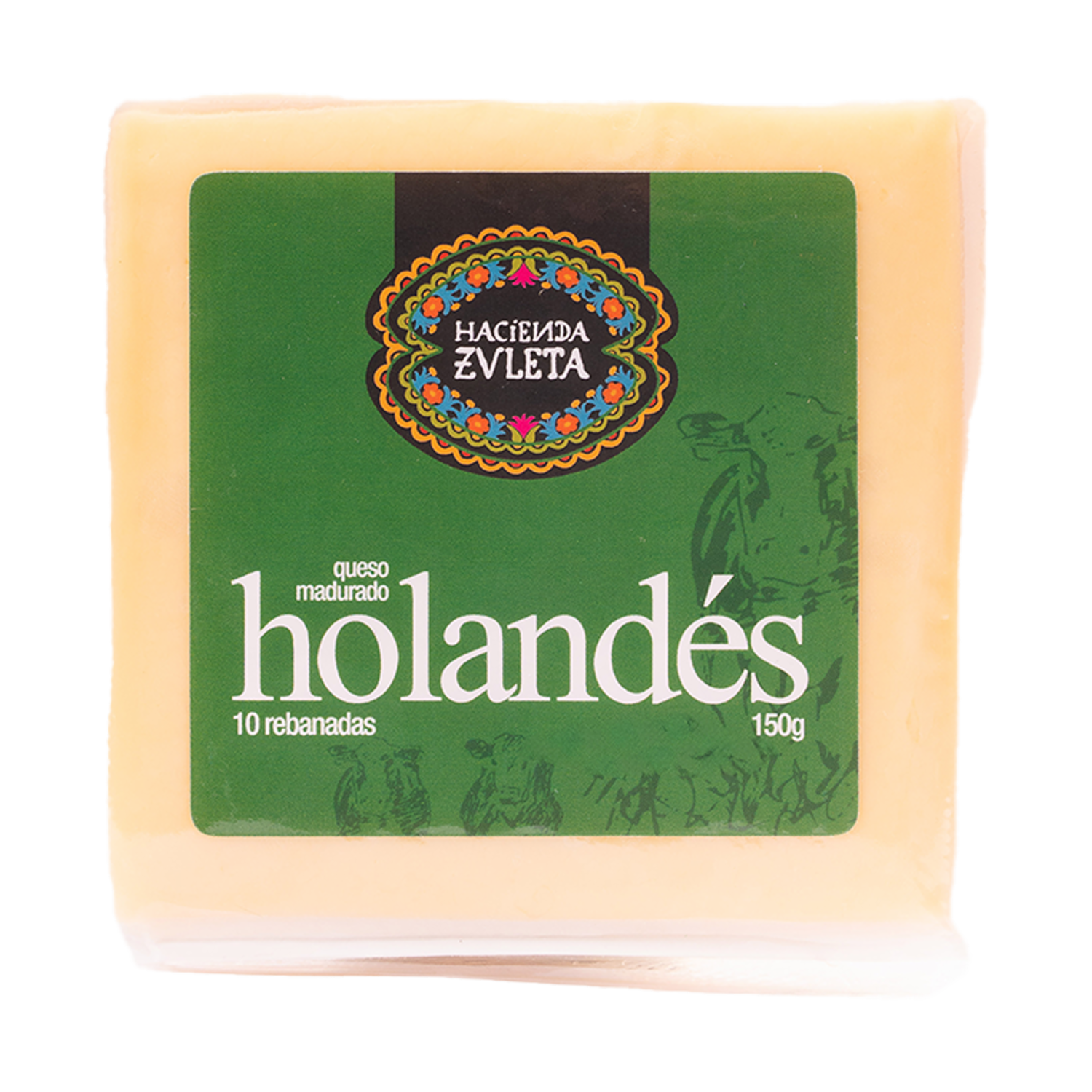 Queso Madurado Holandés HACIENDA ZULETA 10 Rebanadas 150 G