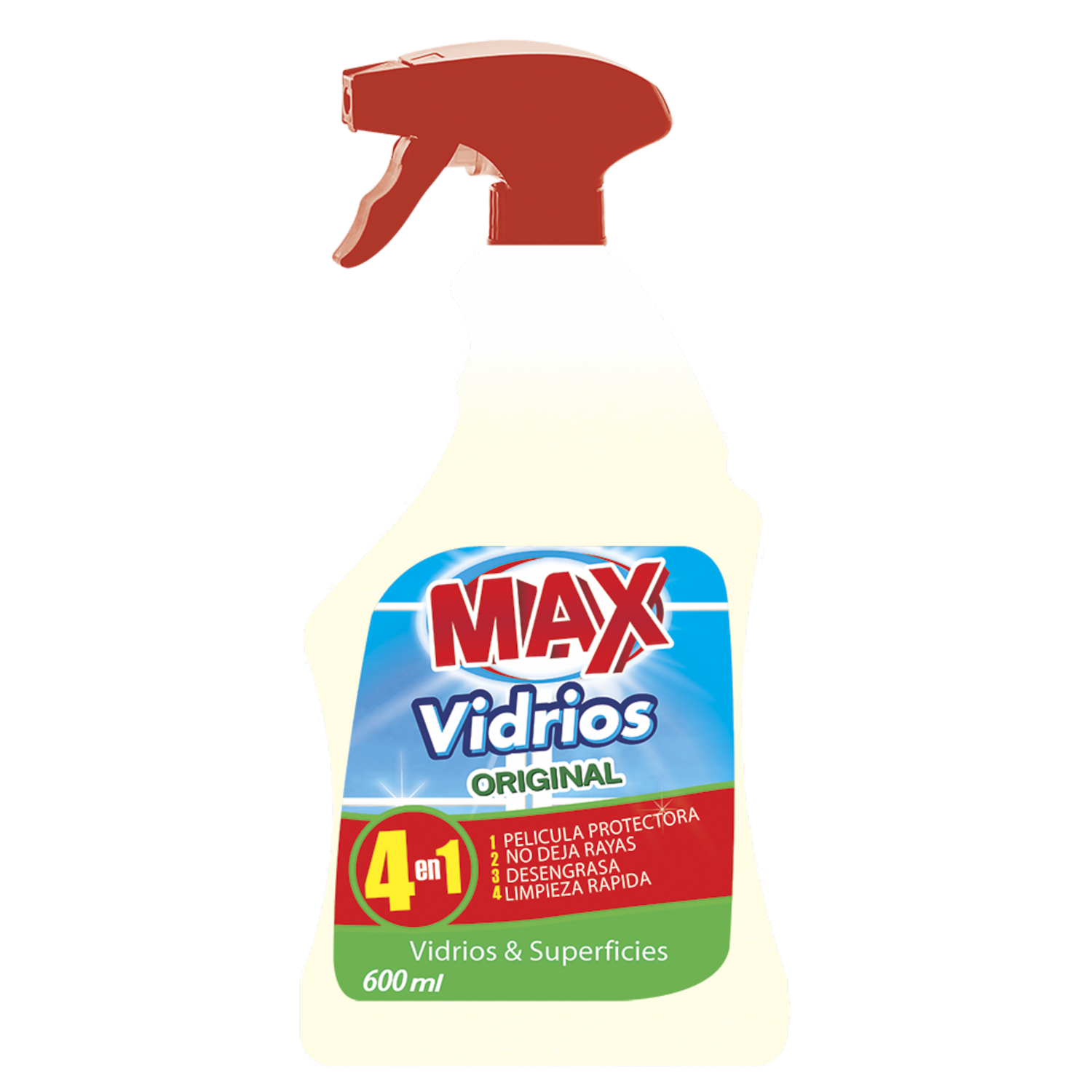 Limpiador De Vidrios Y Superficies Original 4 En 1 MAX Spray 600 Ml