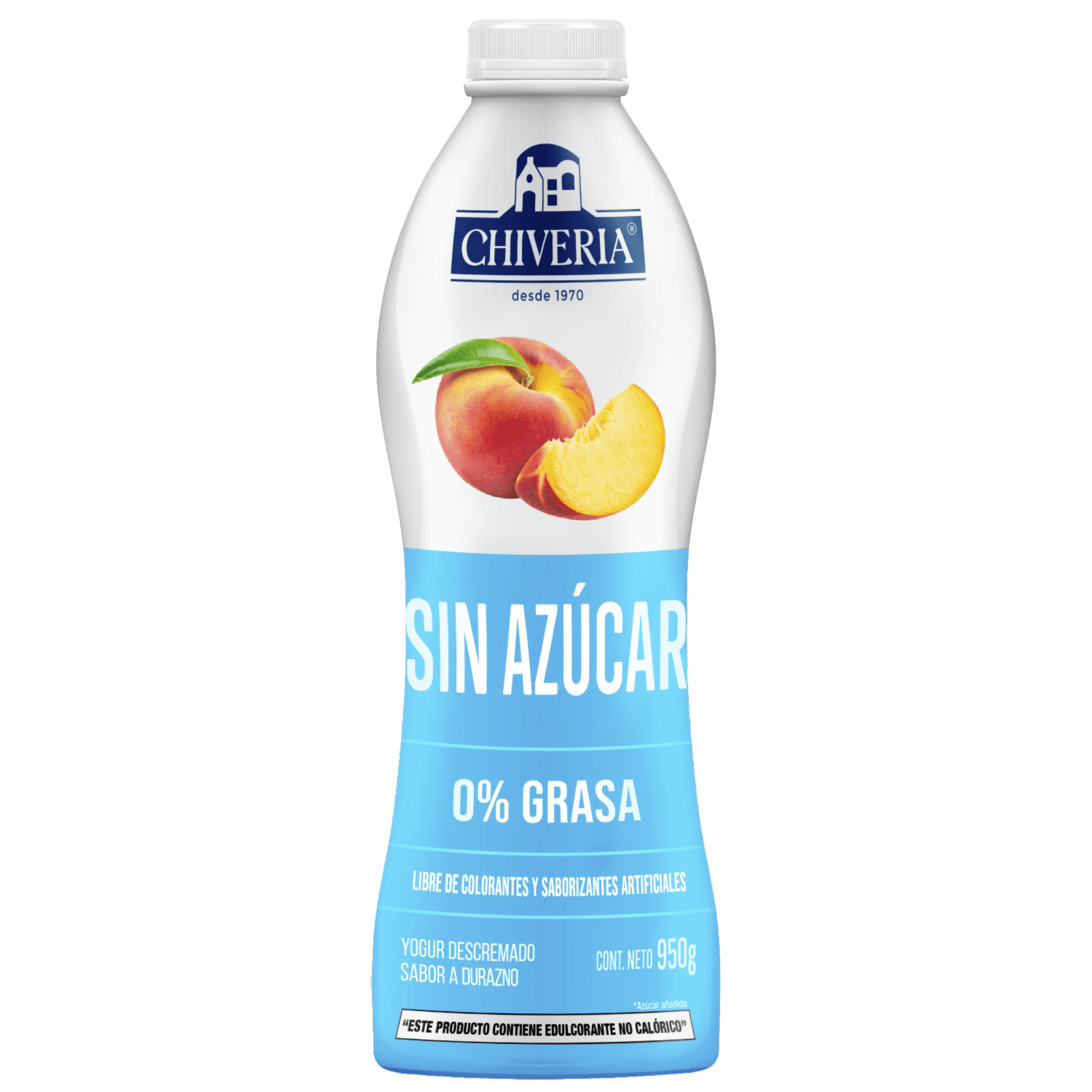 Yogur Descremado Sabor A Durazno 0% Grasa CHIVERIA 950 G