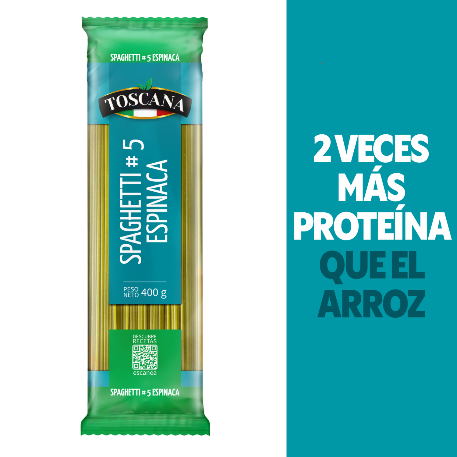 Fideo Spaghetti  N°5 De Espinaca TOSCANA 400 G