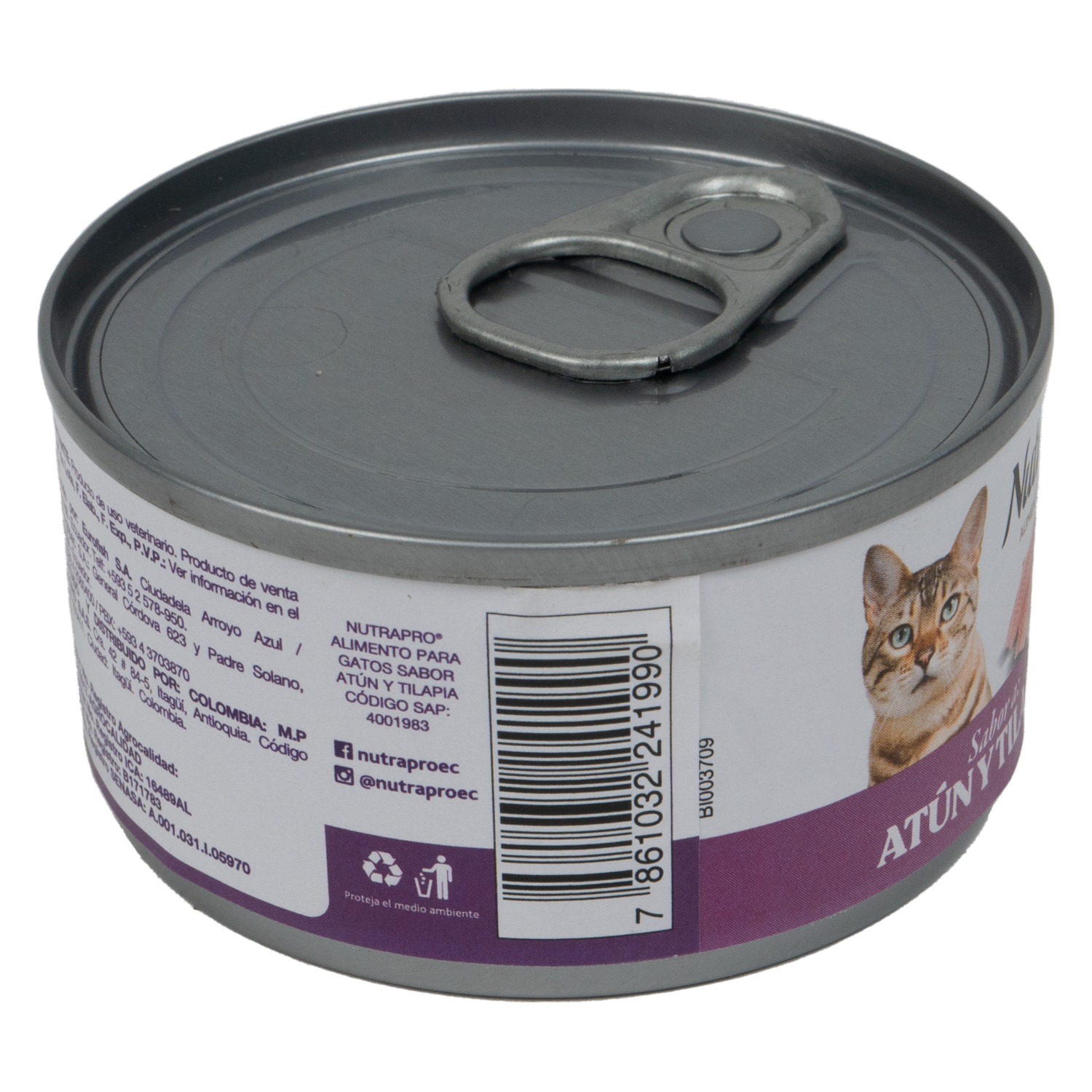 Alimento Para Gatos Sabor A Atún Y Tilapia En Lata NUTRAPRO 85 G