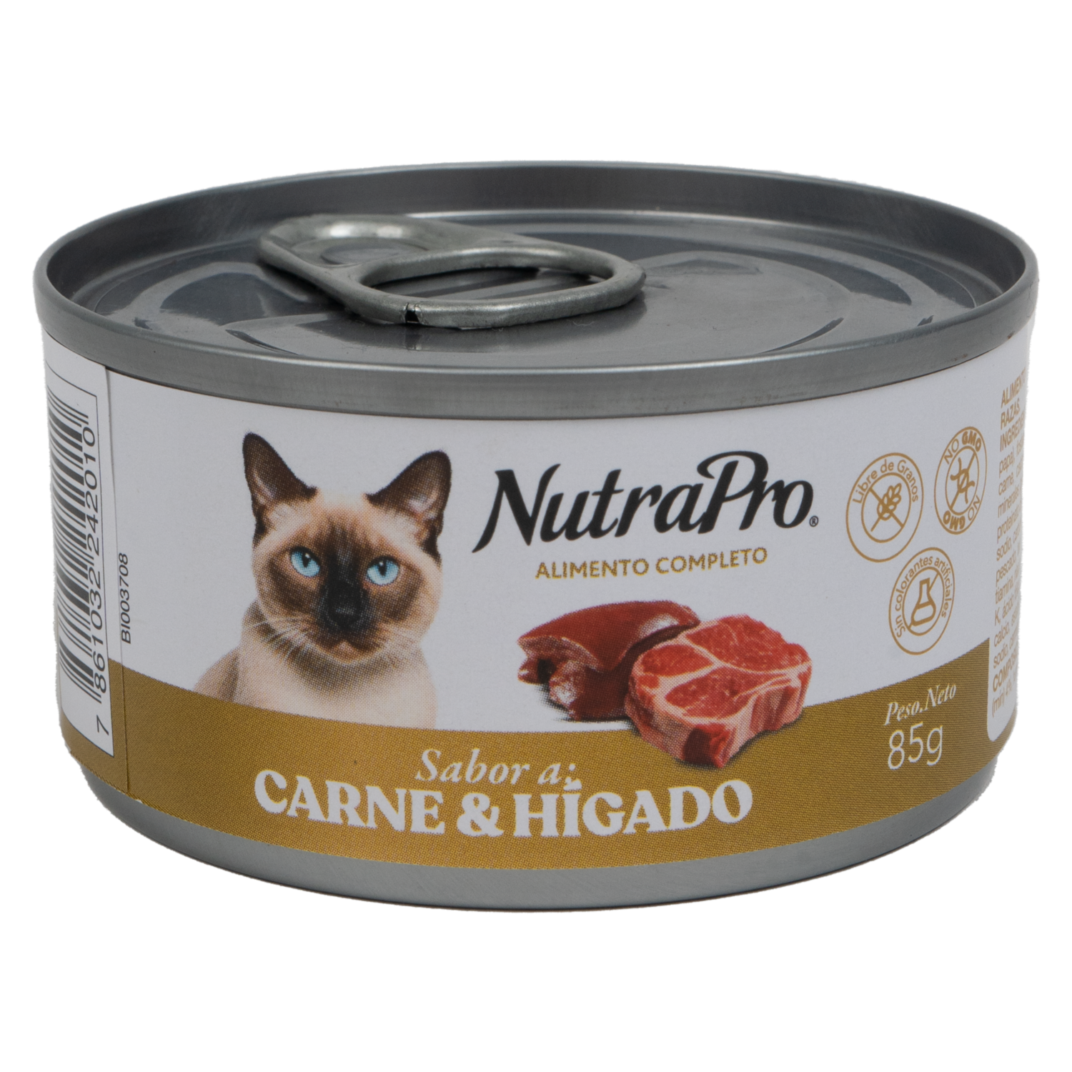 Alimento Húmedo Para Gatos Sabor A Carne E Hígado En Lata NUTRAPRO 85 G