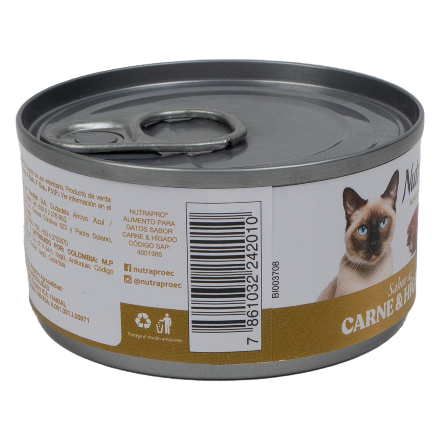 Alimento Húmedo Para Gatos Sabor A Carne E Hígado En Lata NUTRAPRO 85 G