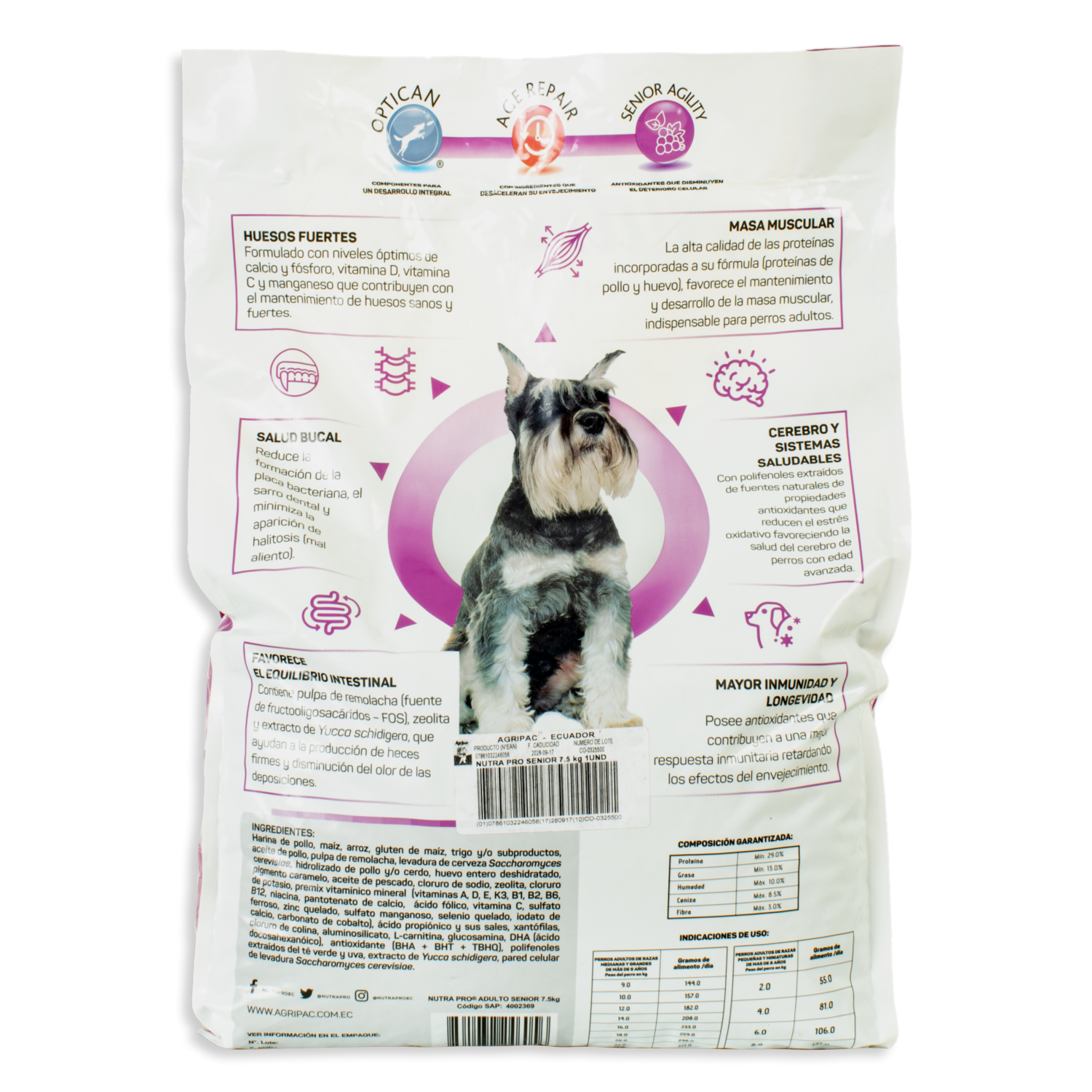 Alimento Para Perros Adultos Senior NUTRAPRO 7,5 Kg
