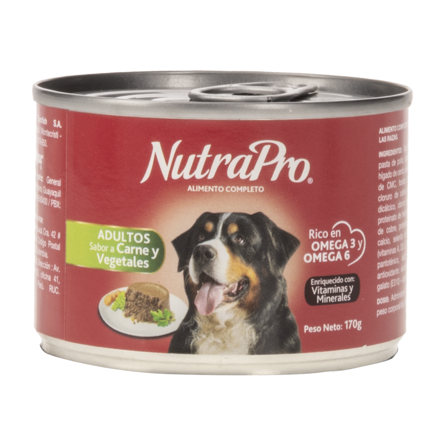 Alimento Húmedo Para Perros Adultos Sabor A Carne Con Vegetales NUTRAPRO 170 G