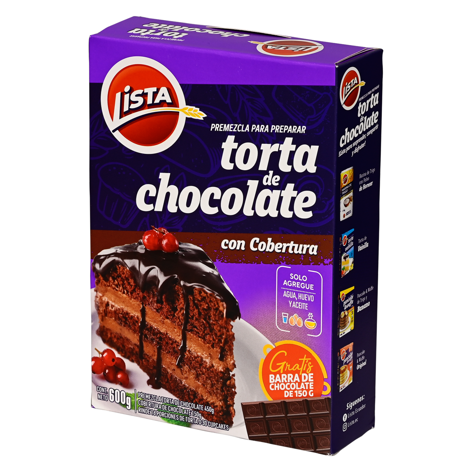 Torta De Chocolate Premezcla Con Cobertura LISTA 600 g