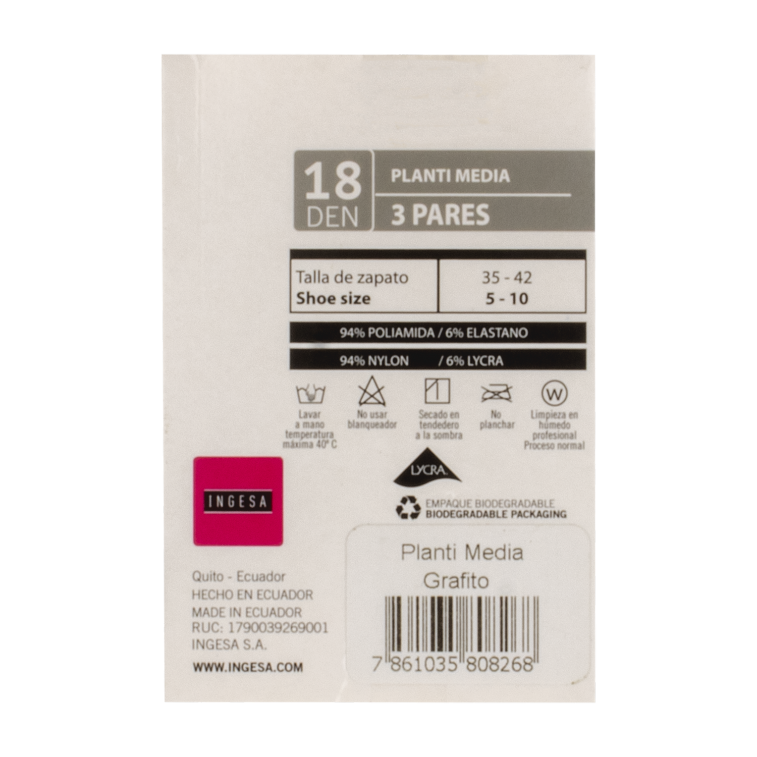 Planti Media Nylon Tropical 18 Den INGESA