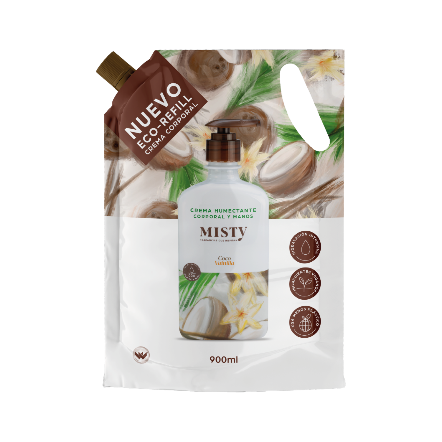 Crema Corporal Vinilla Coco MISTY Doypack 900 Ml
