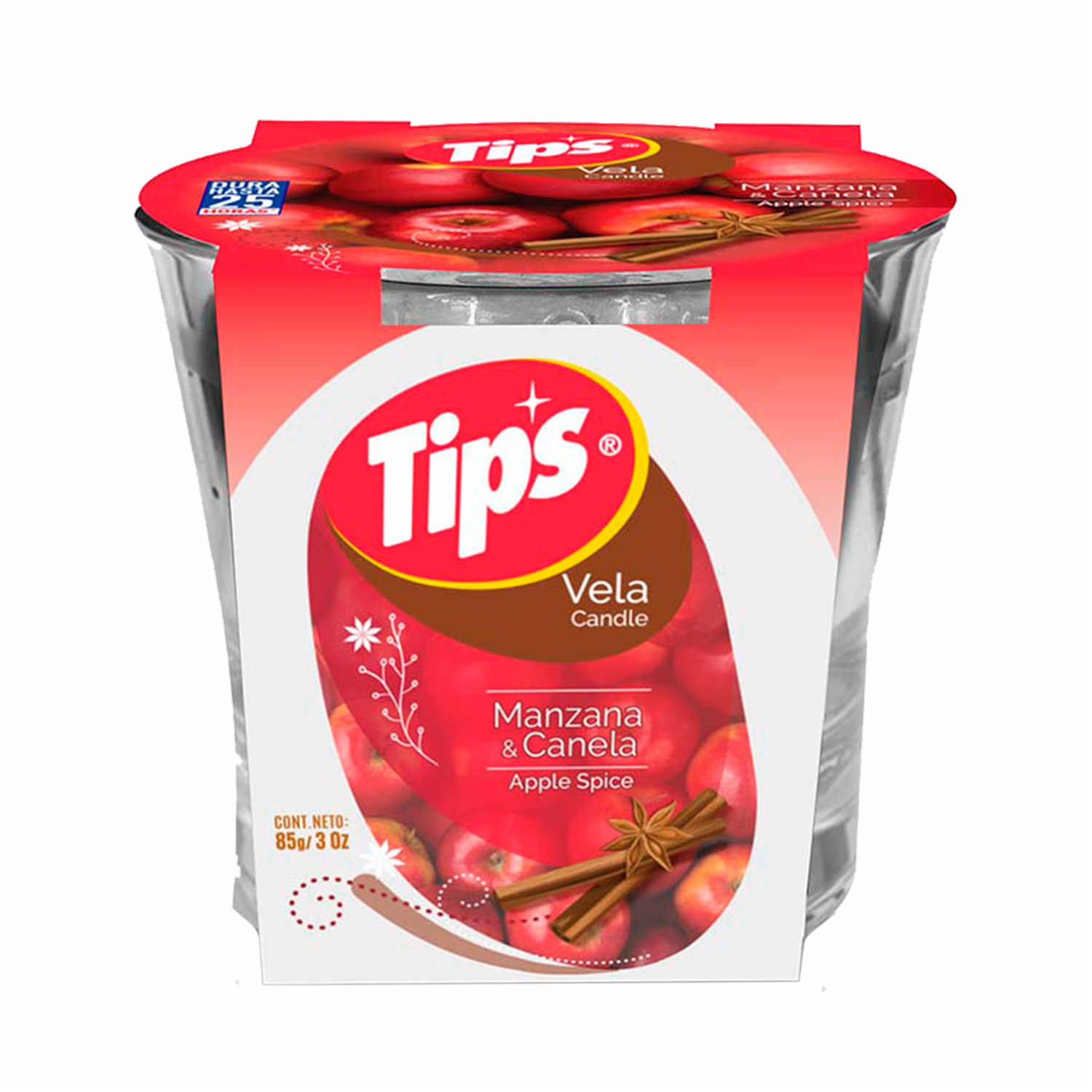 Vela Aromatizante Manzana Y Canela TIPS 85 G