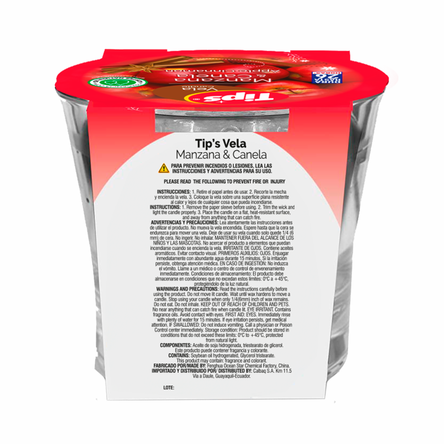 Vela Aromatizante Manzana Y Canela TIPS 85 G