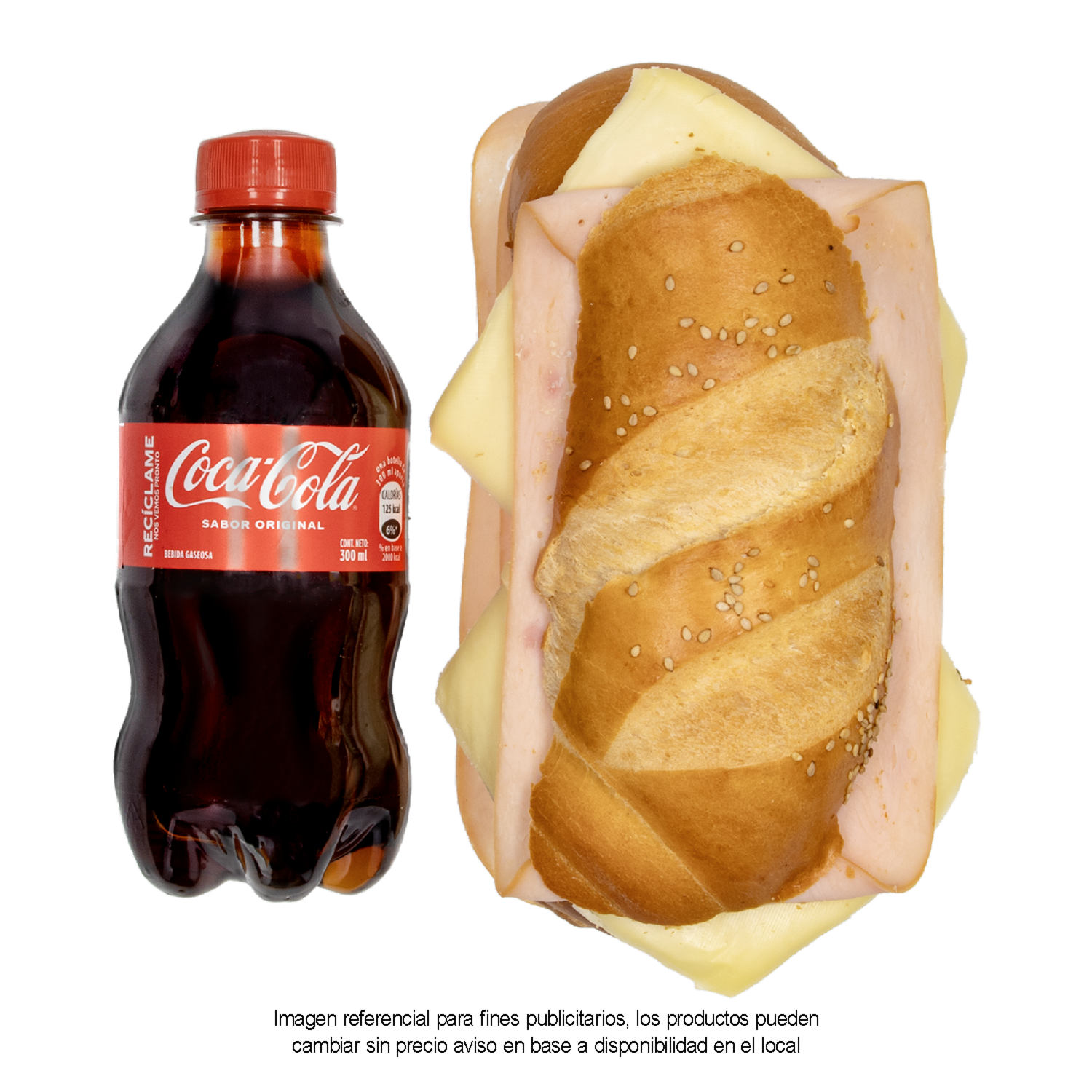 Combo Sándwich Jamón De Pavo Y Queso + Bebida Gaseosa 250 Ml CF COMIDA PREPARADA Pack